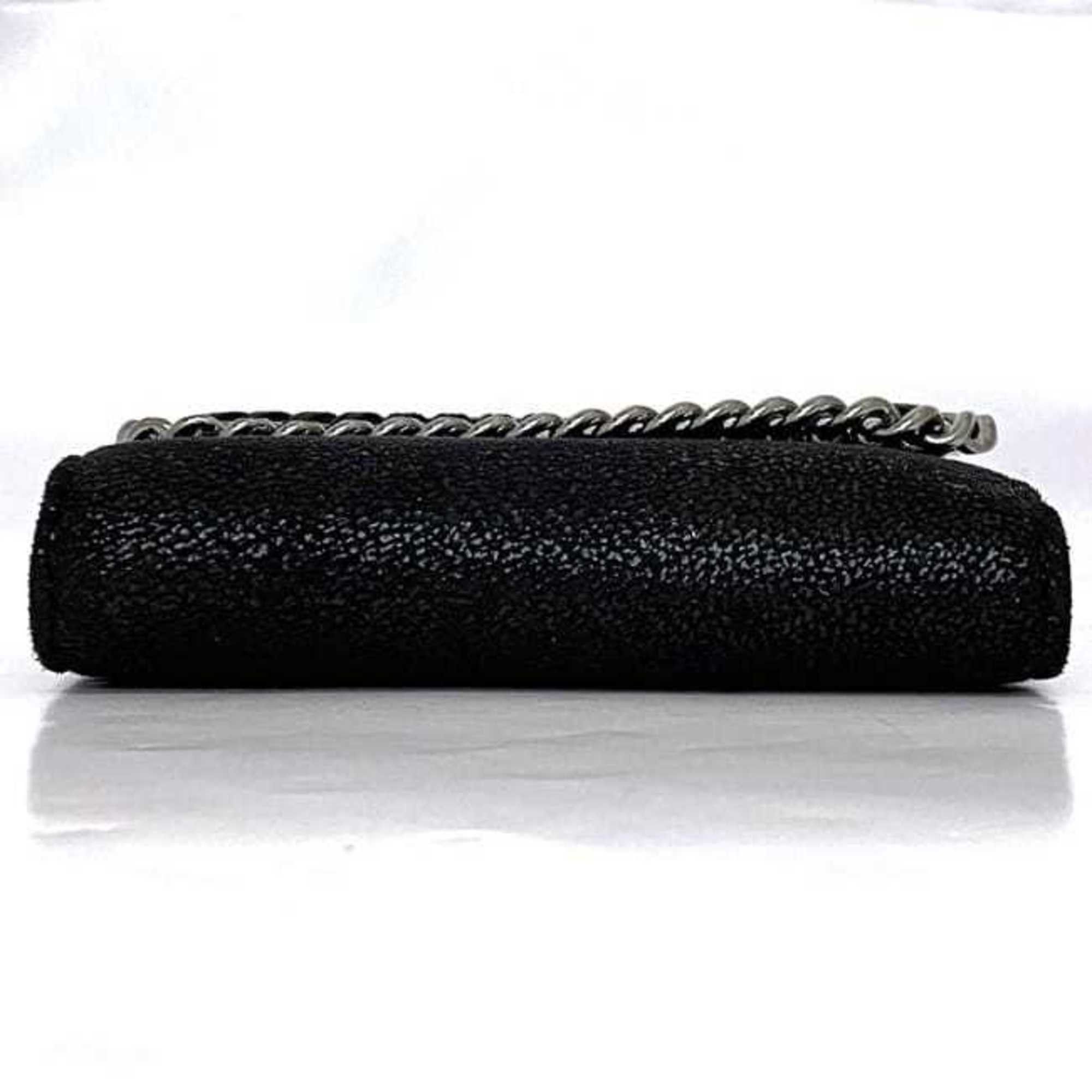 Stella McCartney Stella McCartney Bi-fold Wallet ec-22187 Black Falabella 557839 W9132 Synthetic Leather W119 STELLA McCARTNEY Chain Folding Compact Size ONE SIZE - 4 Thumbnail