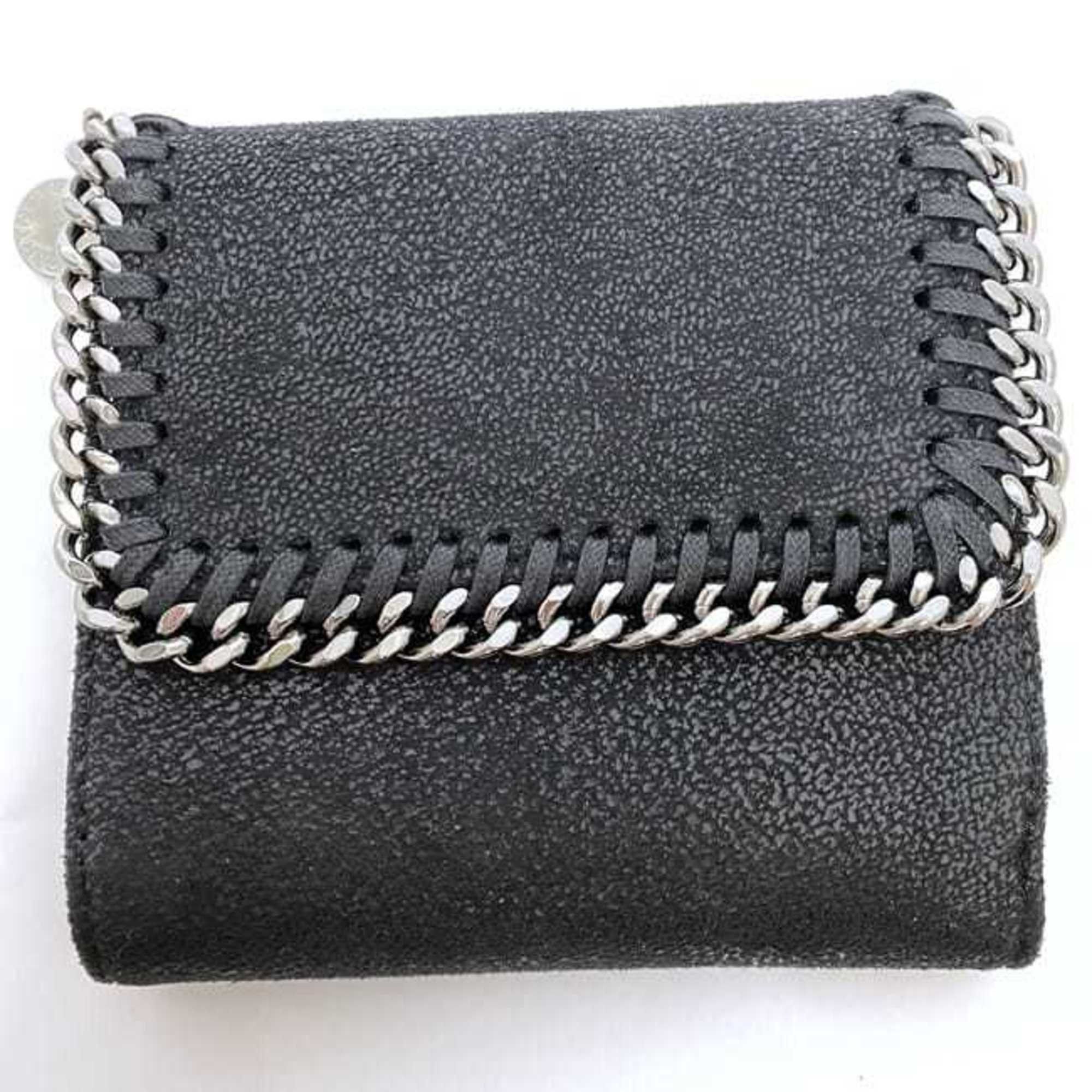 Stella McCartney Stella McCartney Bi-fold Wallet ec-22187 Black Falabella 557839 W9132 Synthetic Leather W119 STELLA McCARTNEY Chain Folding Compact Size ONE SIZE - 6 Thumbnail