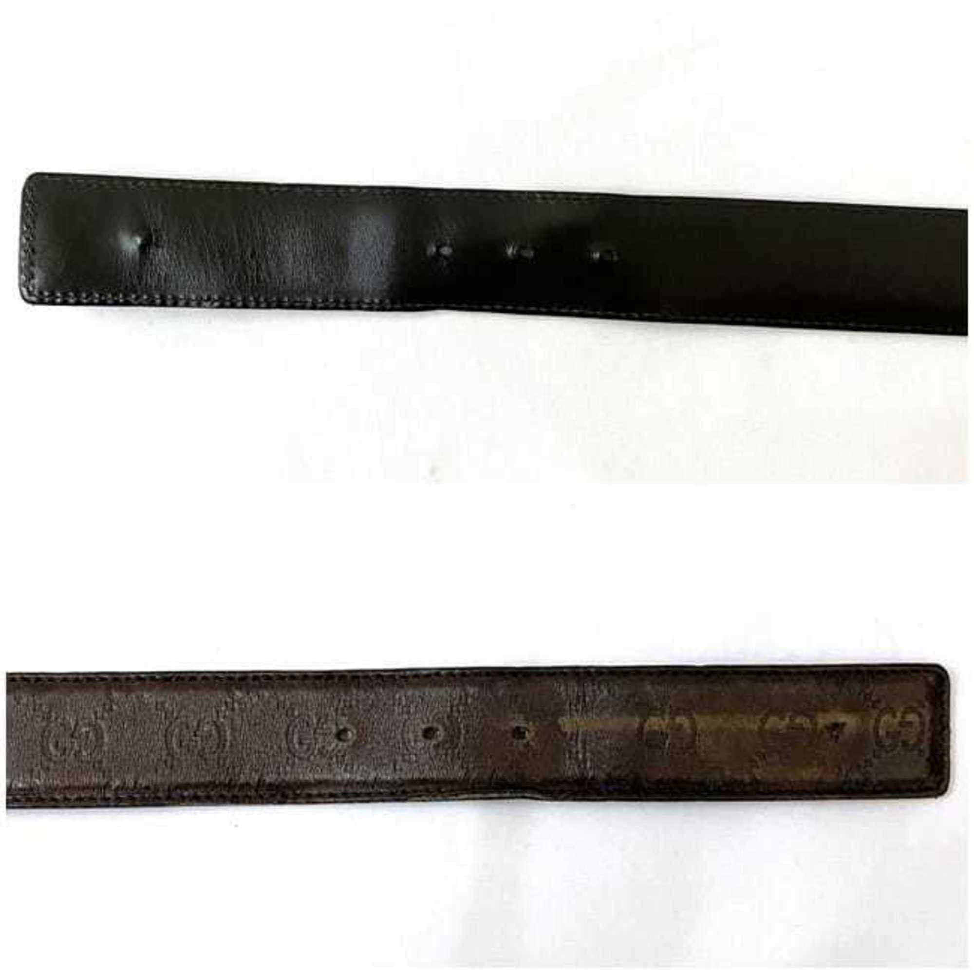 Gucci Gucci Belt ec-22234 Brown Interlocking Shima 114984 Buckle Leather GUCCI GG 82cm Men's Size ONE SIZE - 11 Thumbnail
