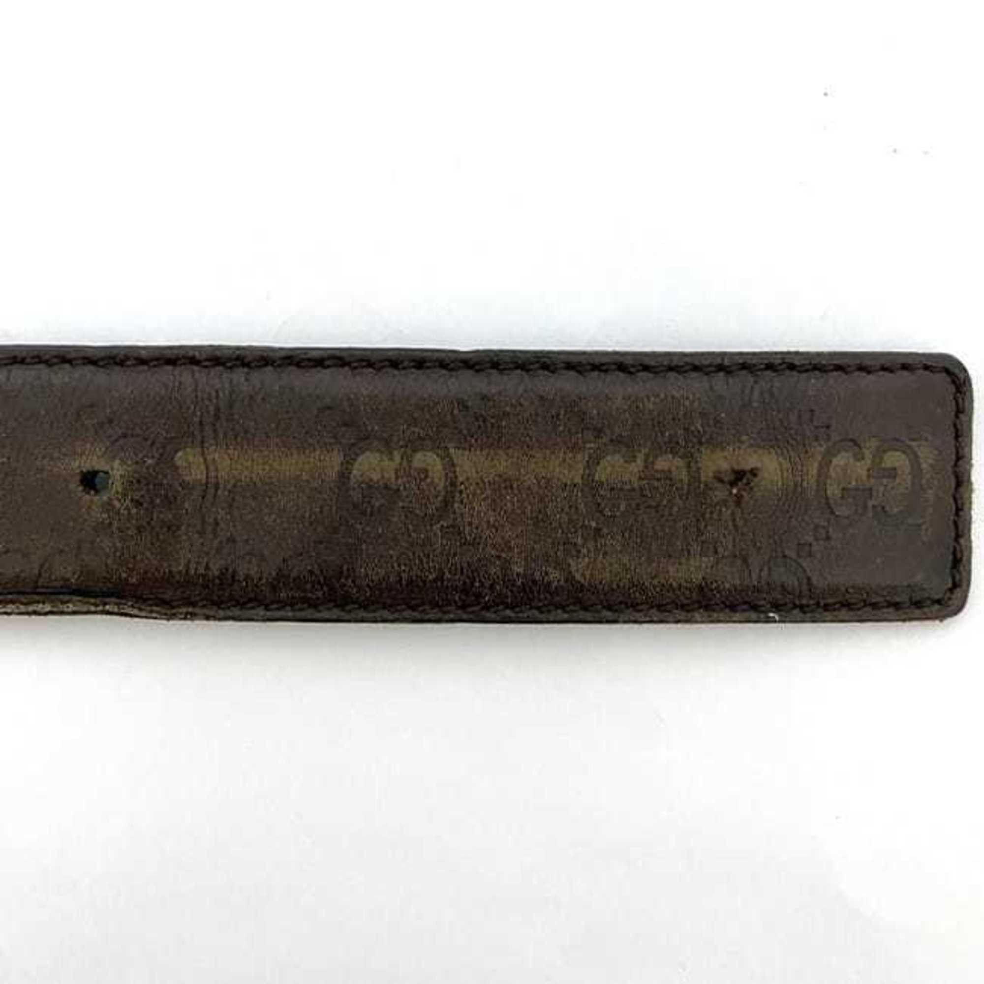 Gucci Gucci Belt ec-22234 Brown Interlocking Shima 114984 Buckle Leather GUCCI GG 82cm Men's Size ONE SIZE - 8 Thumbnail