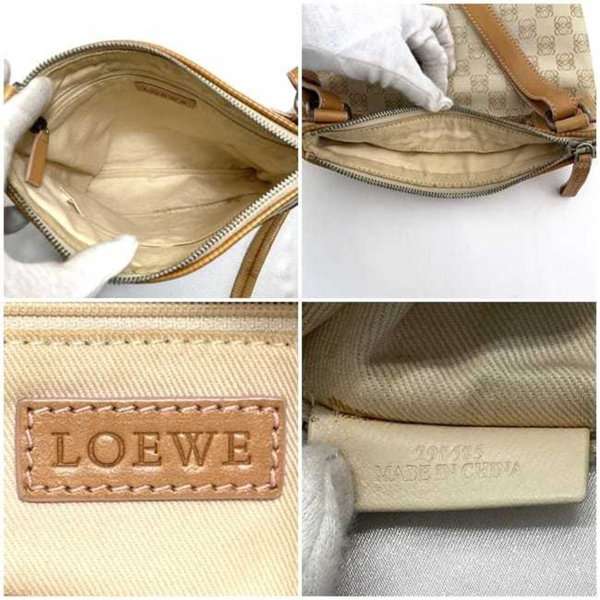 Loewe LOEWE Shoulder Bag ec-22213 Beige Orange Anagram Crossbody Canvas Leather 290605 Women's Men's Size ONE SIZE - 9 Thumbnail