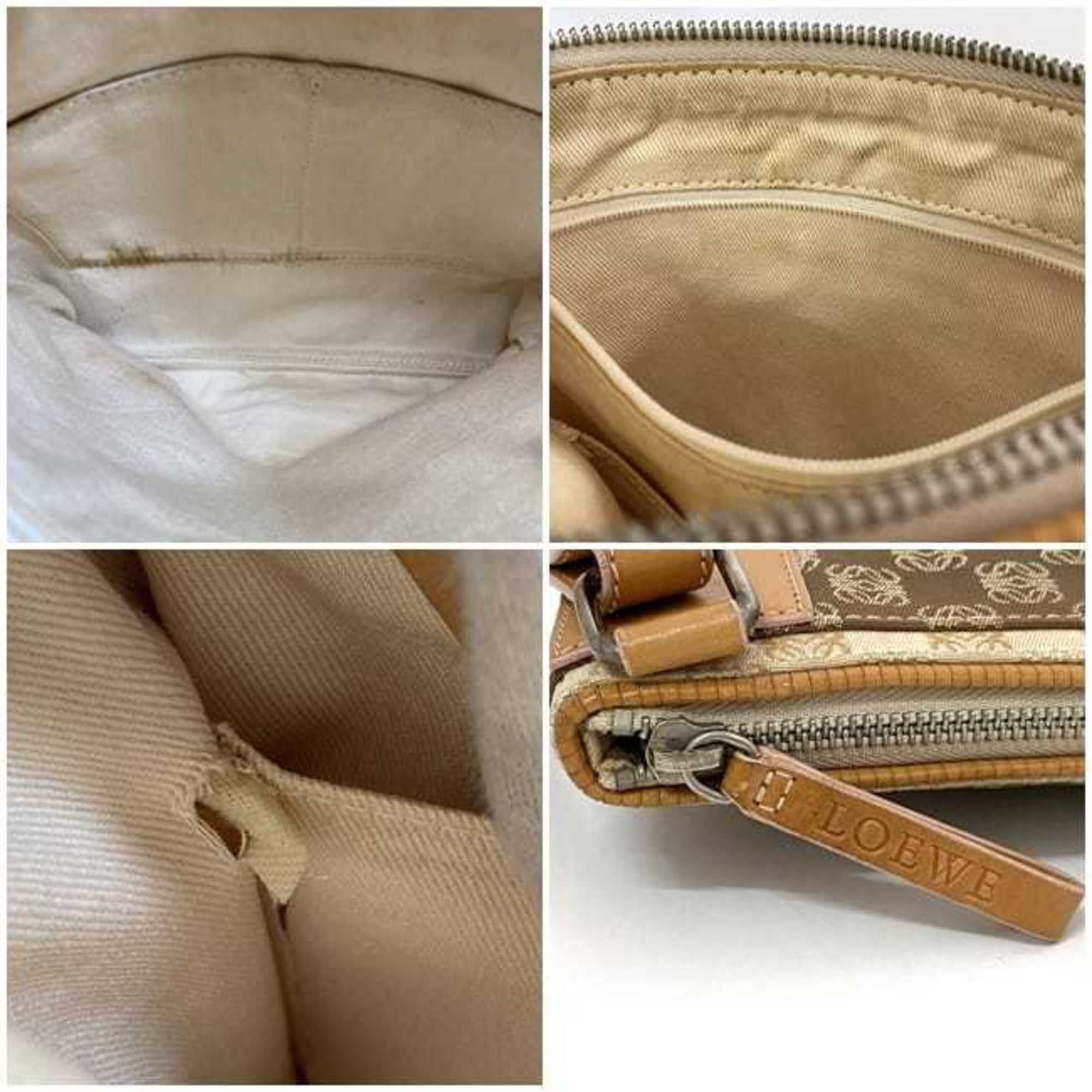 Loewe LOEWE Shoulder Bag ec-22213 Beige Orange Anagram Crossbody Canvas Leather 290605 Women's Men's Size ONE SIZE - 10 Thumbnail