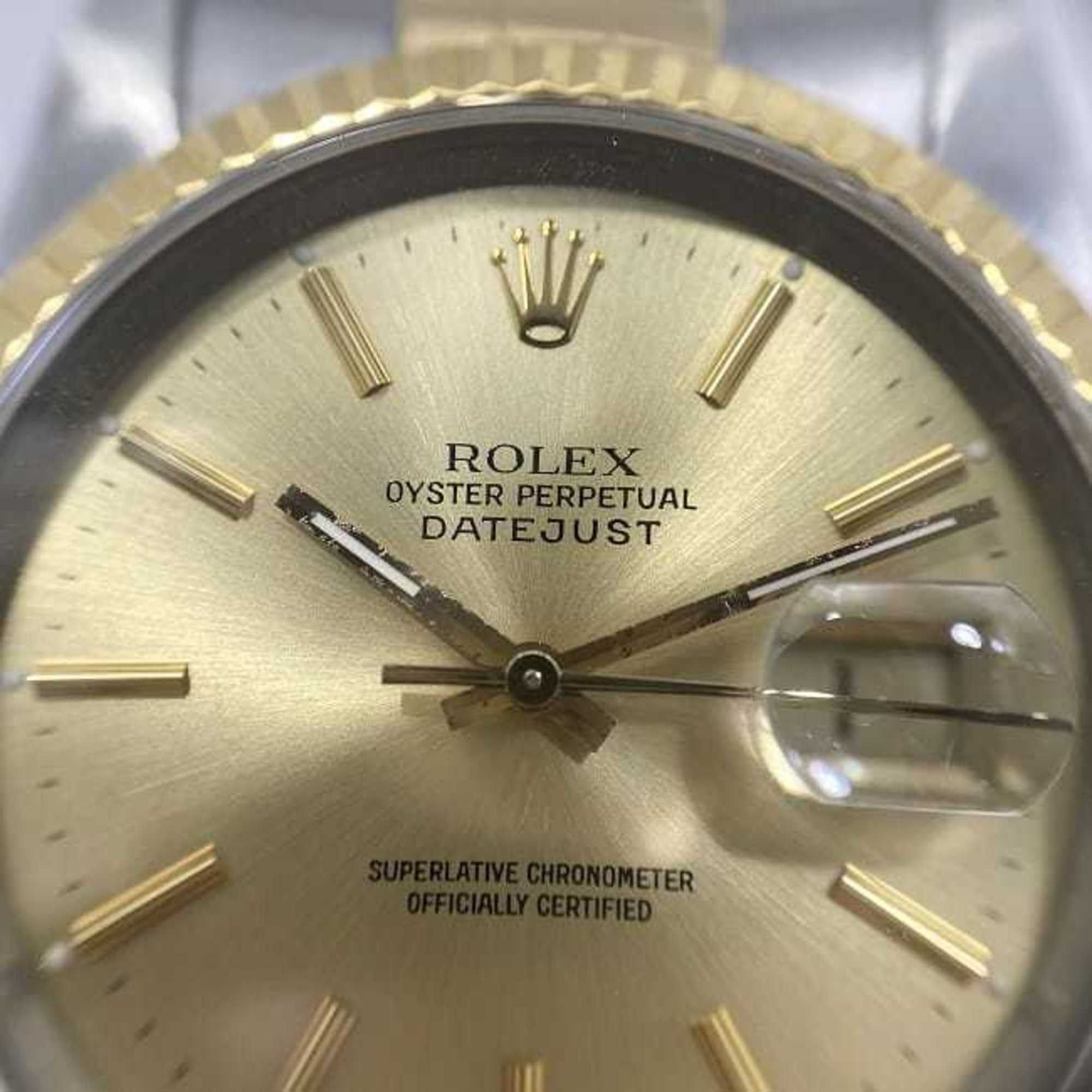 Rolex Rolex Watch Datejust f-22250 Combi 16233 Overhauled Polished SS 750 Automatic L-number Men's Gold Dial Luxury Size ONE SIZE - 9 Thumbnail