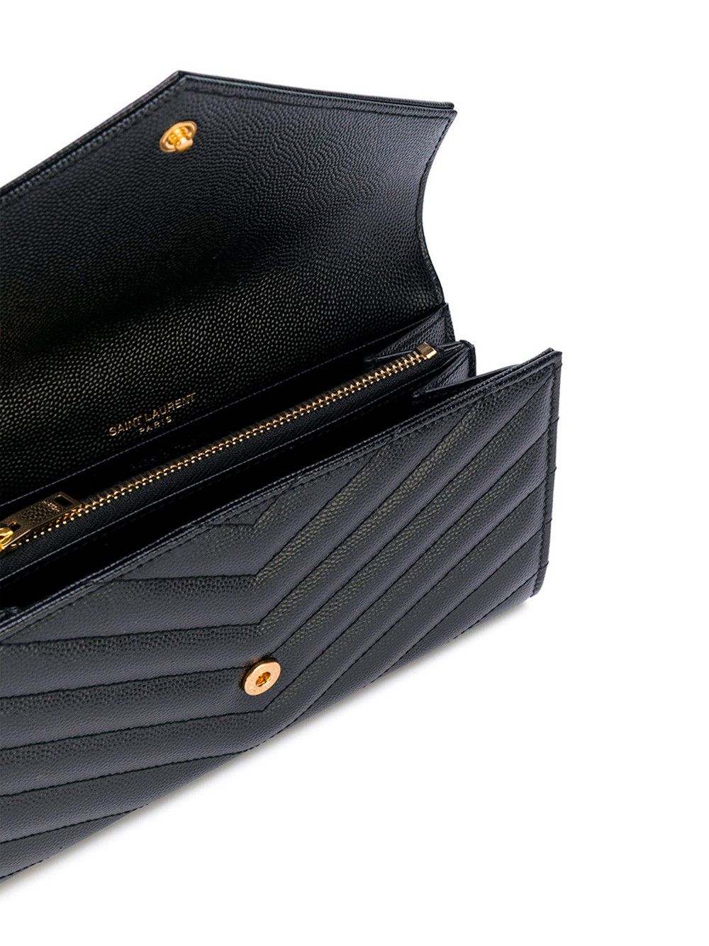 Saint Laurent Paris CASSANDRE MATELASSÉ LARGE FLAP WALLET IN GRAIN DE POUDRE LEATHER Size ONE SIZE - 3 Thumbnail