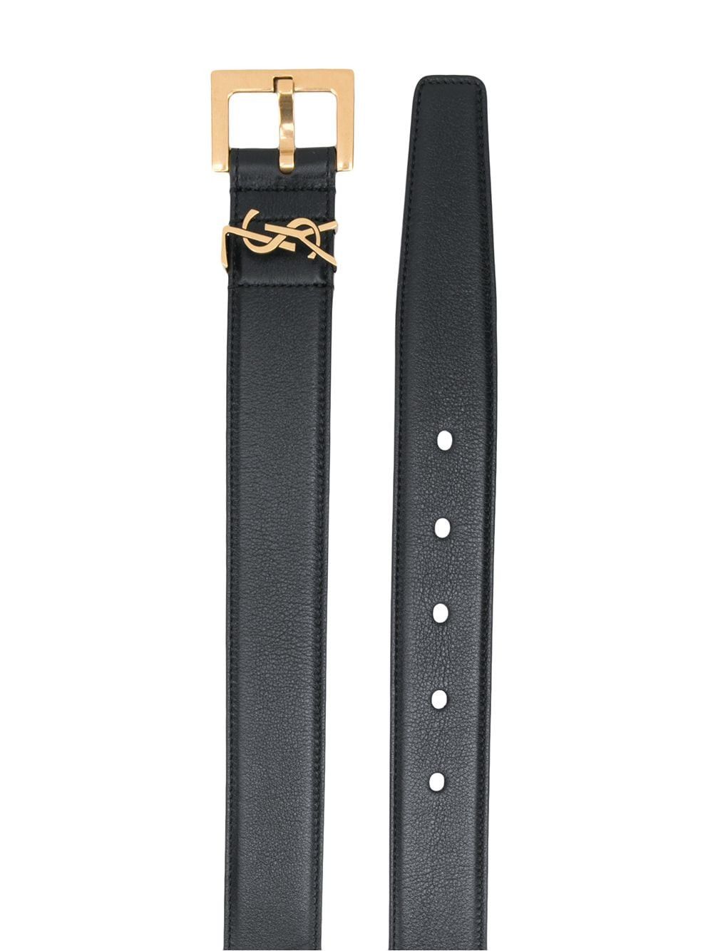 Saint Laurent Paris CASSANDRE BELT WITH SQUARE BUCKLE IN SMOOTH LEATHER Size ONE SIZE - 2 Thumbnail