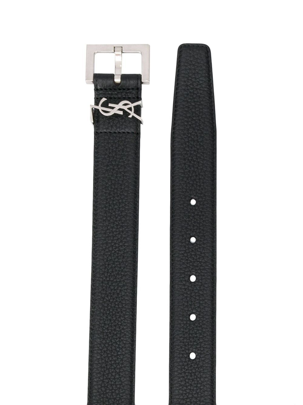 Saint Laurent Paris GRAINED LEATHER CASSANDRE BELT Size ONE SIZE - 2 Thumbnail