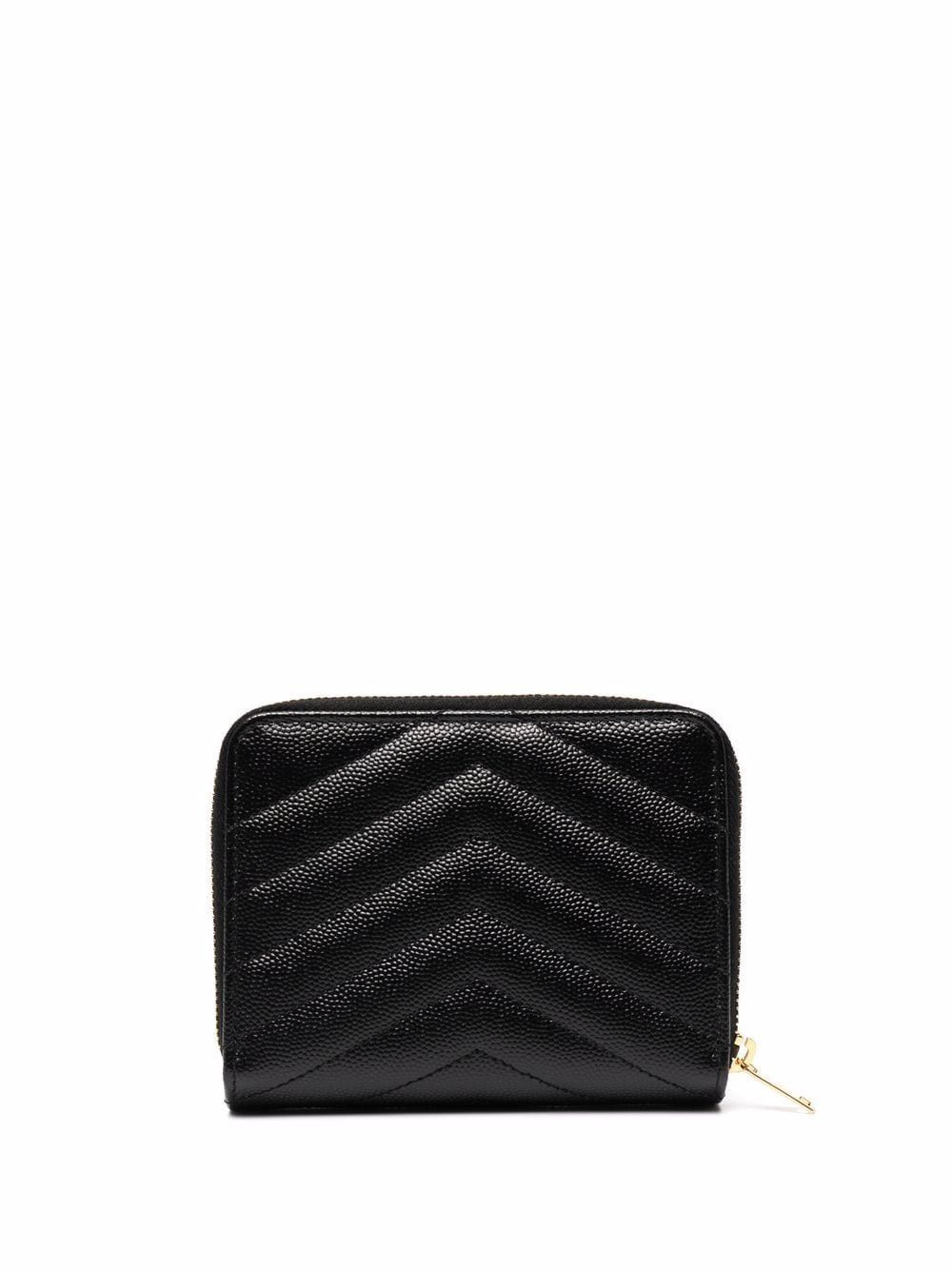 Saint Laurent Paris CASSANDRE MATELASSÉ COMPACT ZIP AROUND WALLET IN GRAIN DE POUDRE LEATHER Size ONE SIZE - 2 Thumbnail