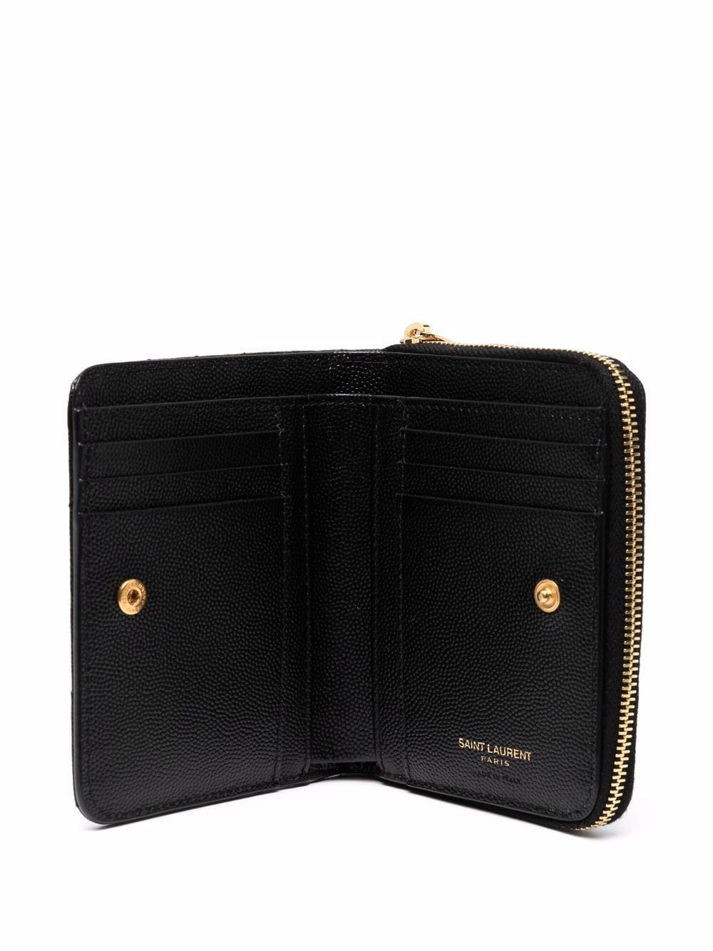 Saint Laurent Paris CASSANDRE MATELASSÉ COMPACT ZIP AROUND WALLET IN GRAIN DE POUDRE LEATHER Size ONE SIZE - 3 Thumbnail