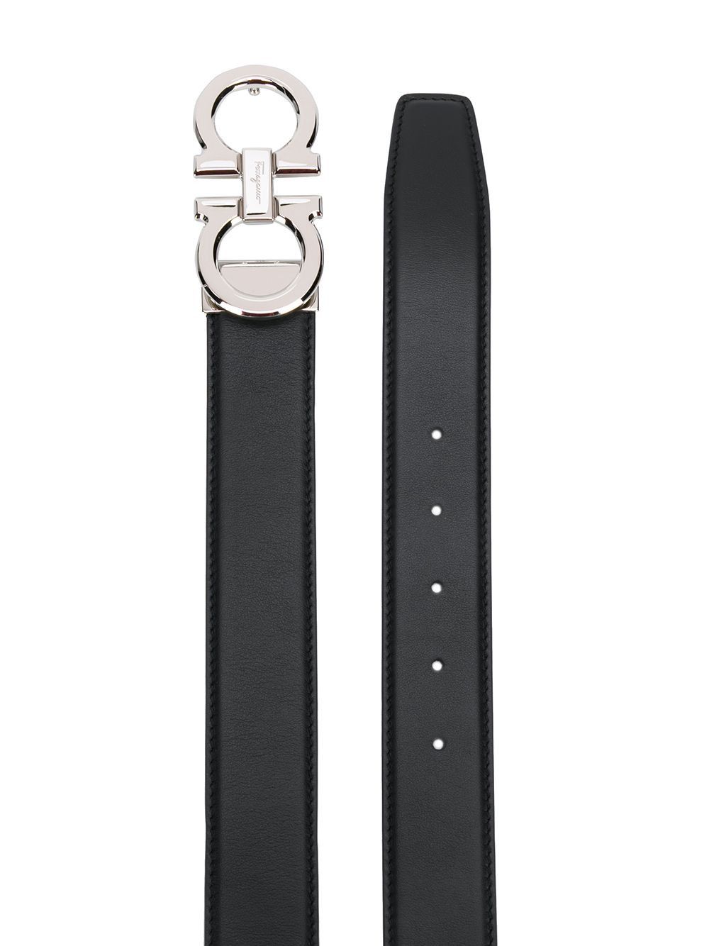 Salvatore Ferragamo POLISHED FINISH GANCINI REVERSIBLE BELT Size ONE SIZE - 2 Thumbnail