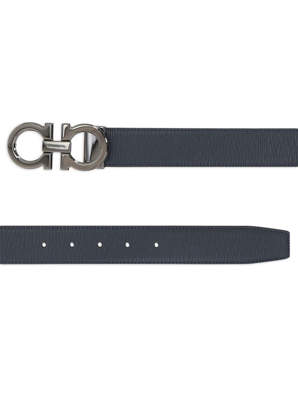Salvatore Ferragamo SEMI-MATT GRAINED LEATHER REVERSIBLE GANCINI BELT Size ONE SIZE - 2 Thumbnail
