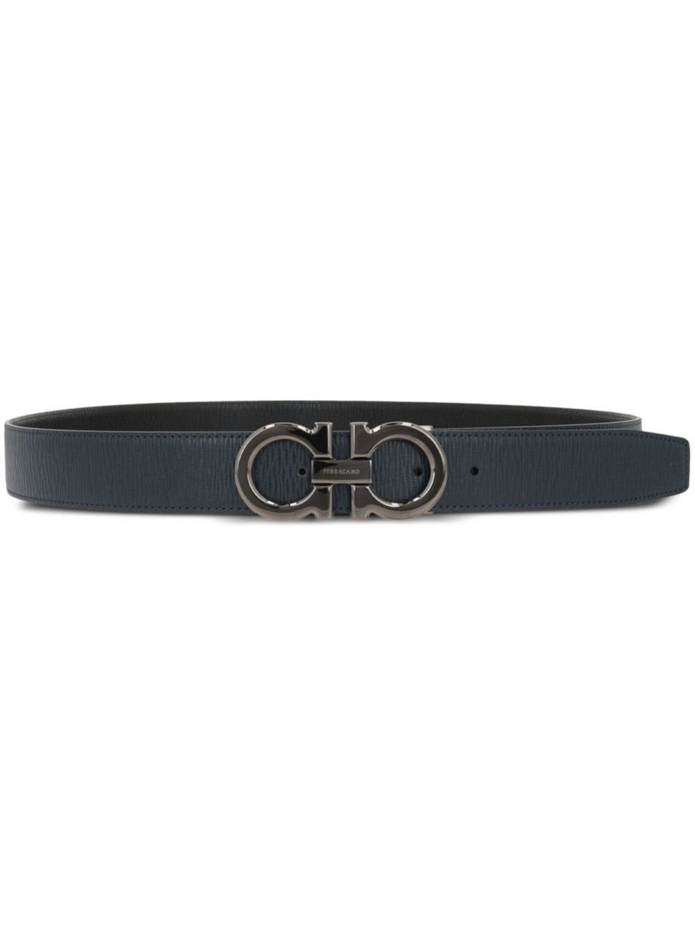 Salvatore Ferragamo SEMI-MATT GRAINED LEATHER REVERSIBLE GANCINI BELT Size ONE SIZE - 4 Thumbnail