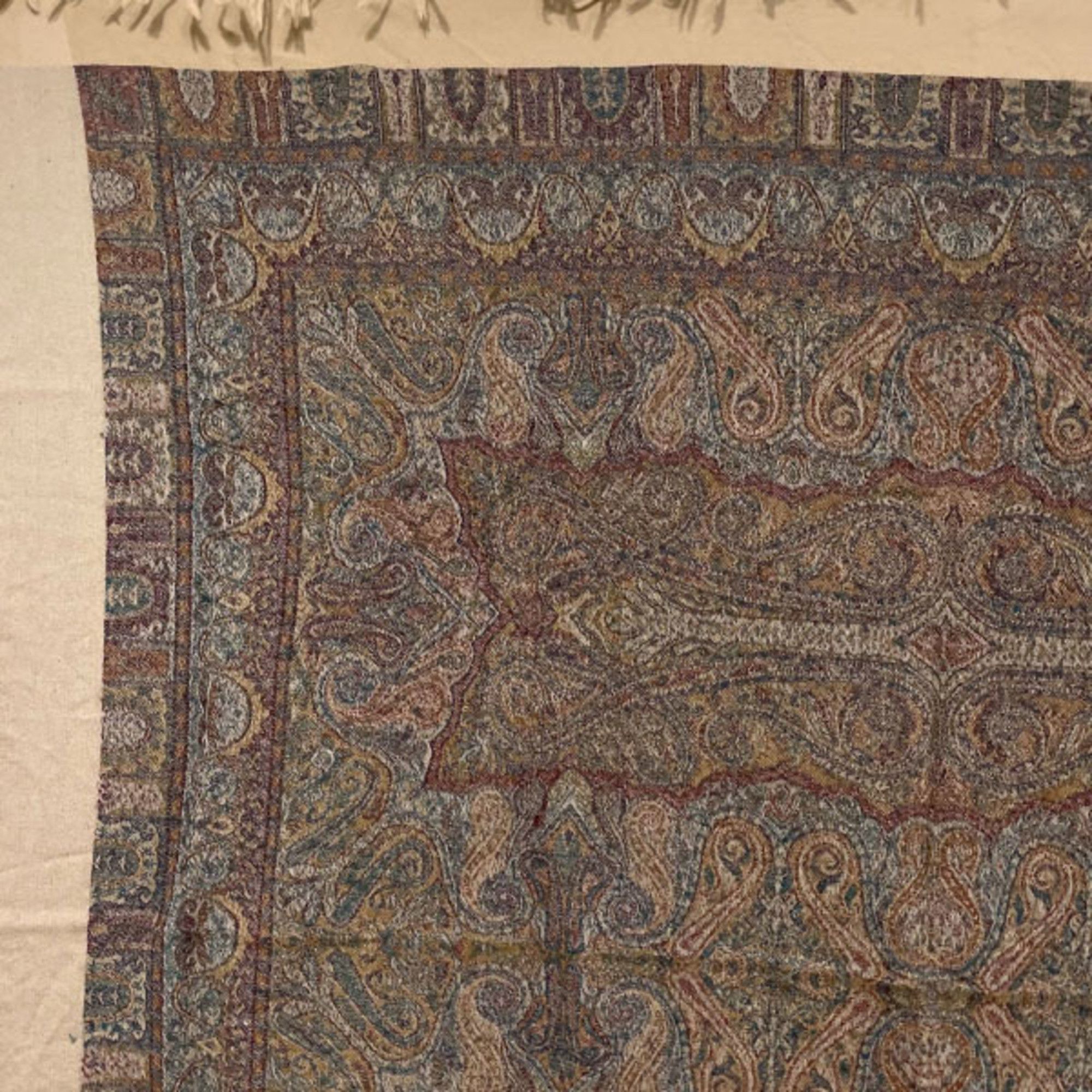 Dior Christian Dior Paisley Large Shawl Multicolor Beige Scarf SS-13364 Size ONE SIZE - 3 Thumbnail