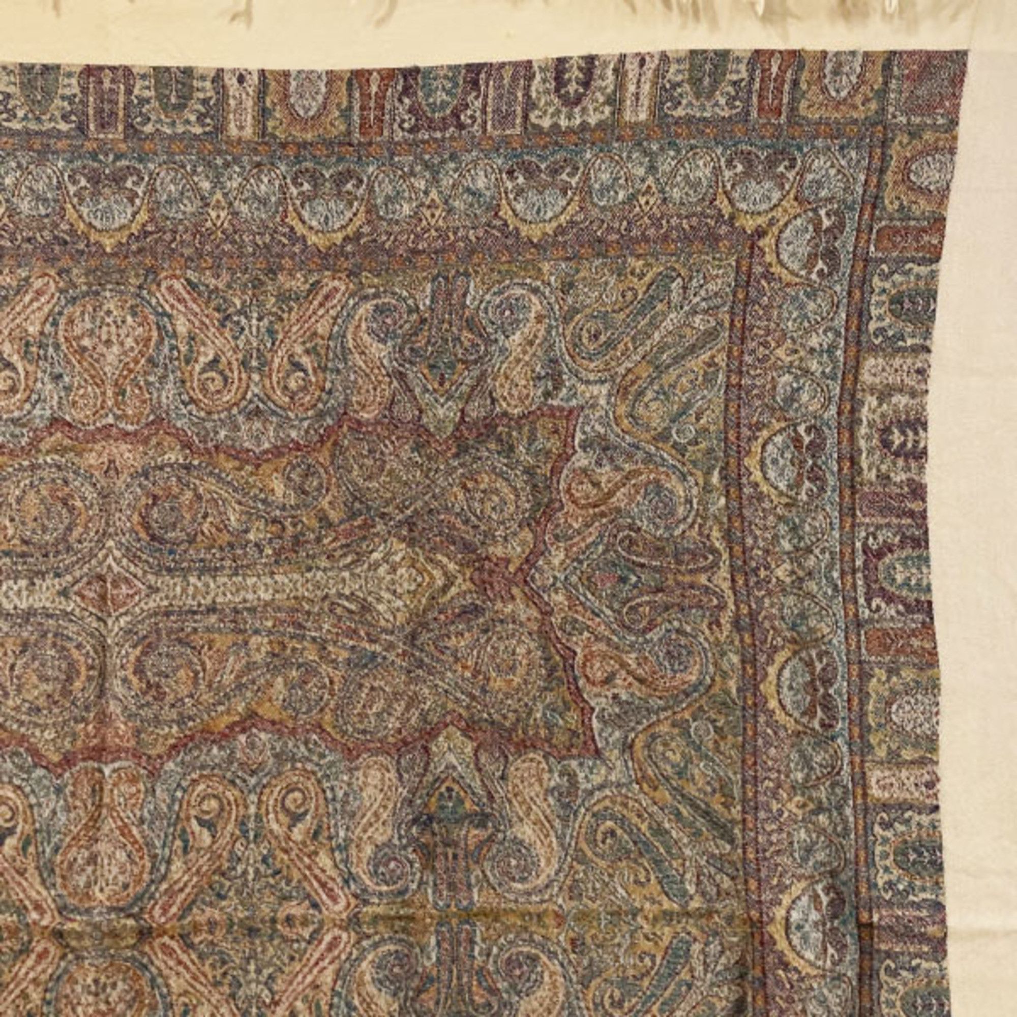 Dior Christian Dior Paisley Large Shawl Multicolor Beige Scarf SS-13364 Size ONE SIZE - 4 Thumbnail