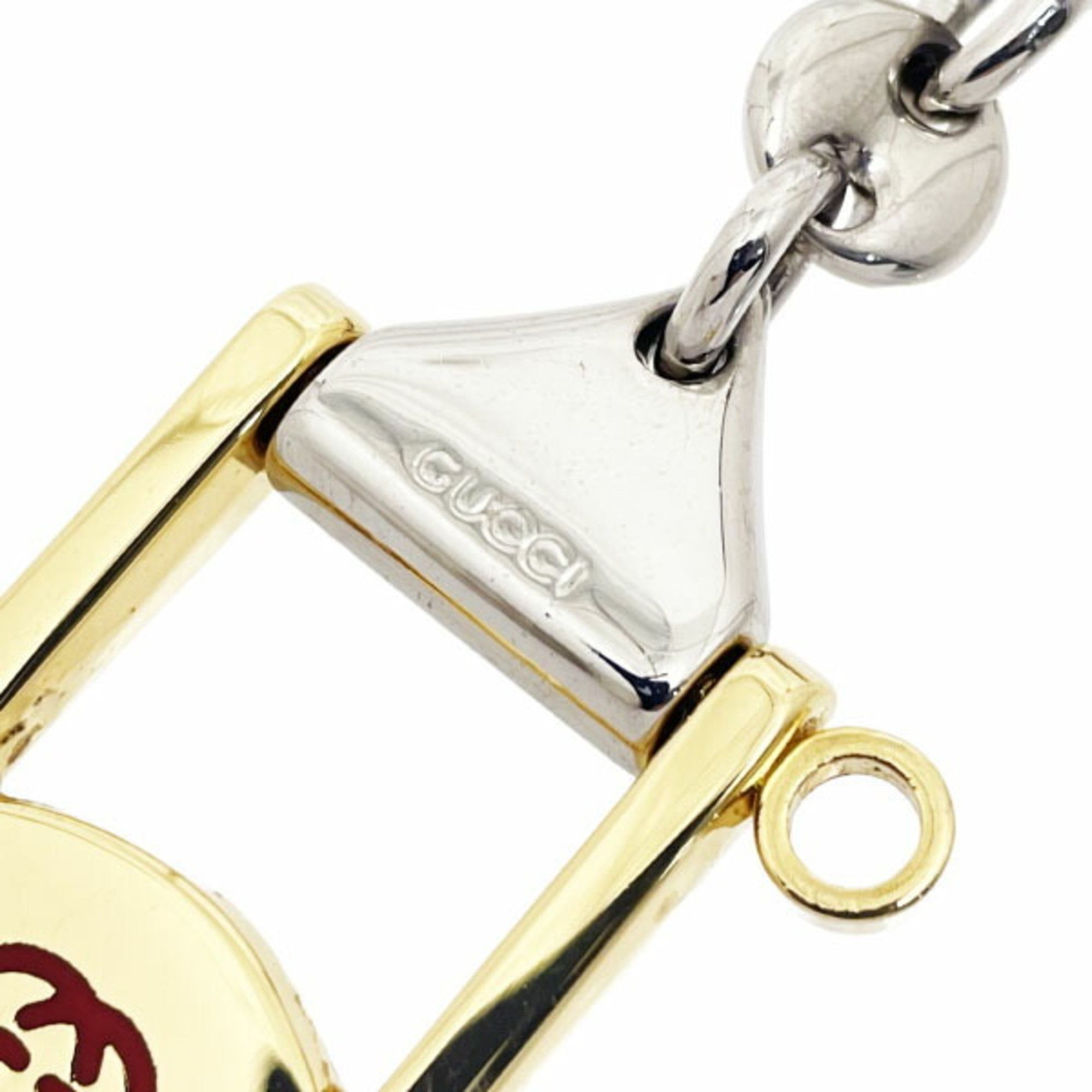 Gucci Gucci Keychain Double G Metal Gold Silver GUCCI GG Old Keyring TT-14355 Size ONE SIZE - 7 Thumbnail