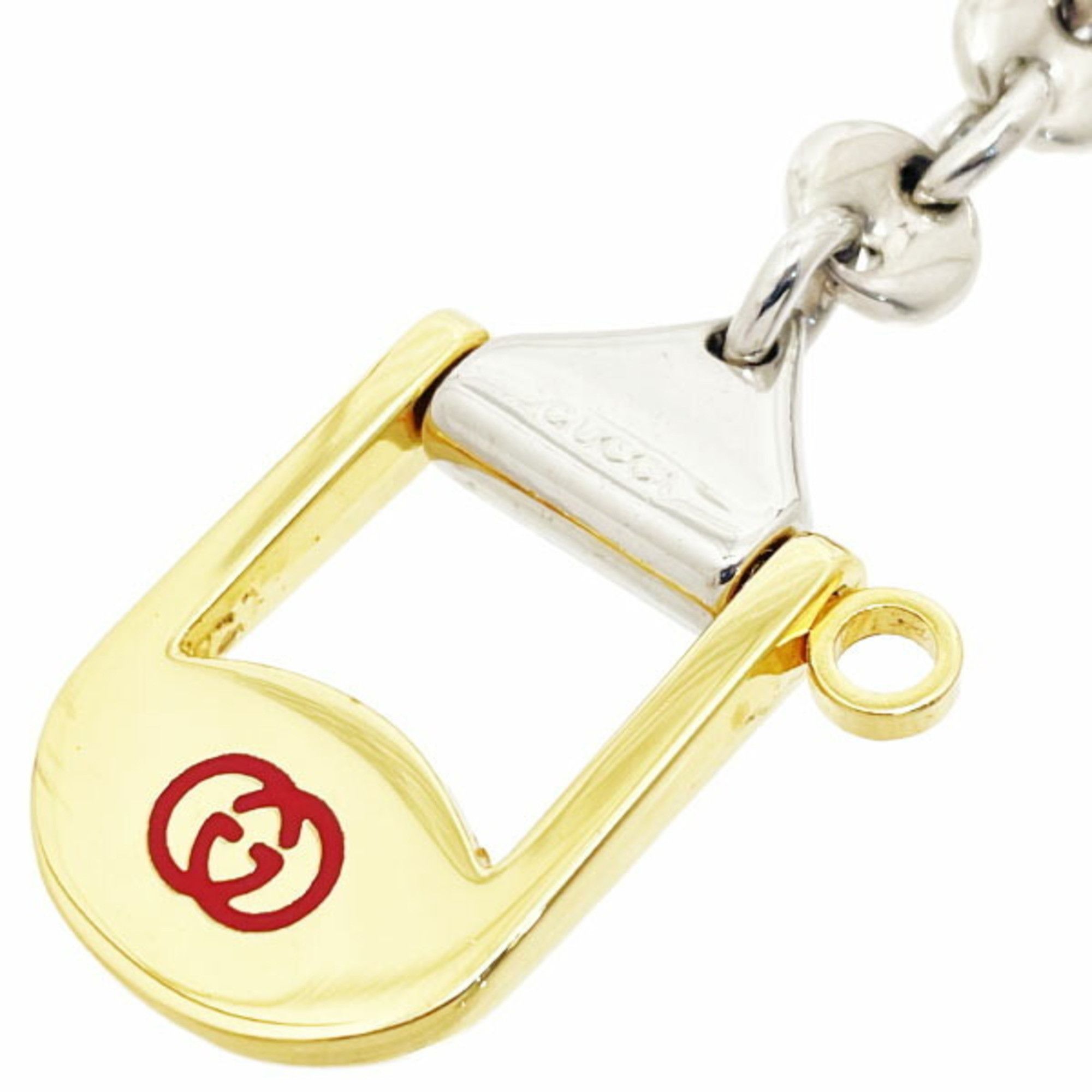 Gucci Gucci Keychain Double G Metal Gold Silver GUCCI GG Old Keyring TT-14355 Size ONE SIZE - 3 Thumbnail