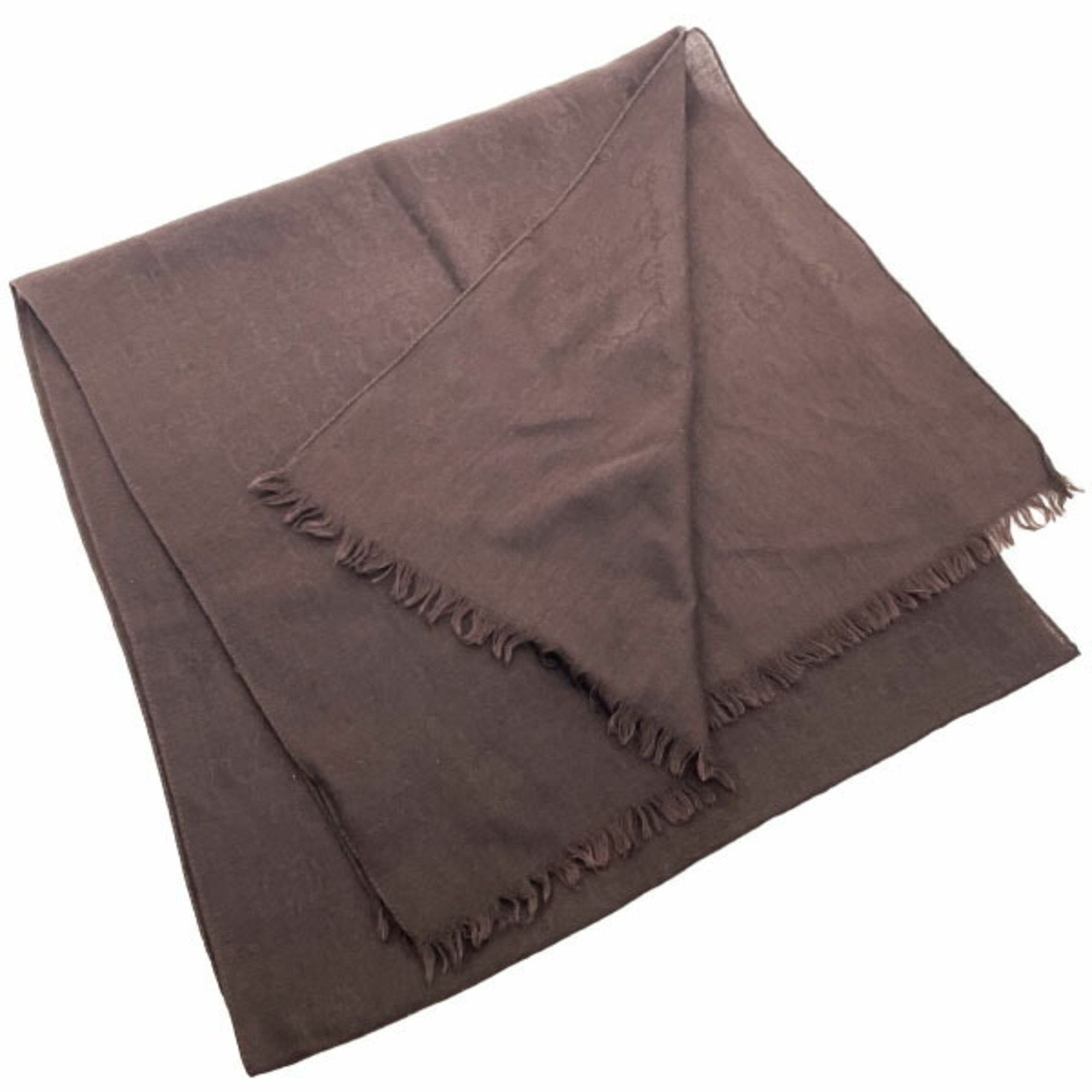 Gucci Gucci Stole GG Pattern Scarf Wool Silk Dark Brown 165904 GUCCI Shawl YY-14171 Size ONE SIZE - 3 Thumbnail