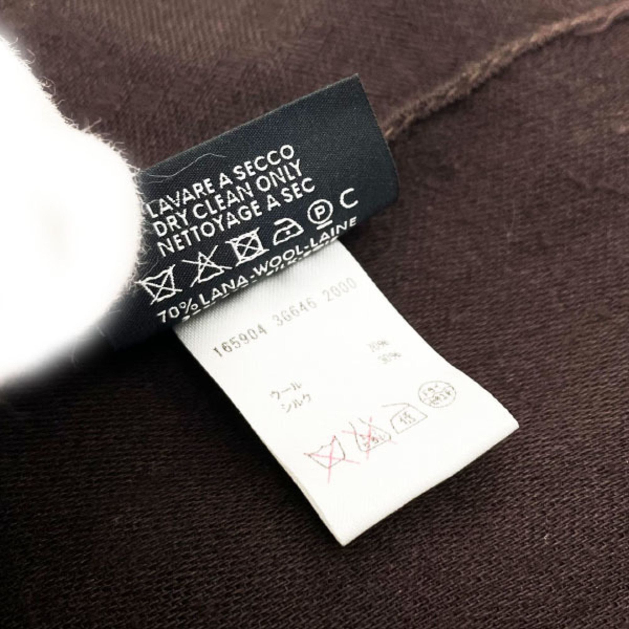 Gucci Gucci Stole GG Pattern Scarf Wool Silk Dark Brown 165904 GUCCI Shawl YY-14171 Size ONE SIZE - 6 Thumbnail
