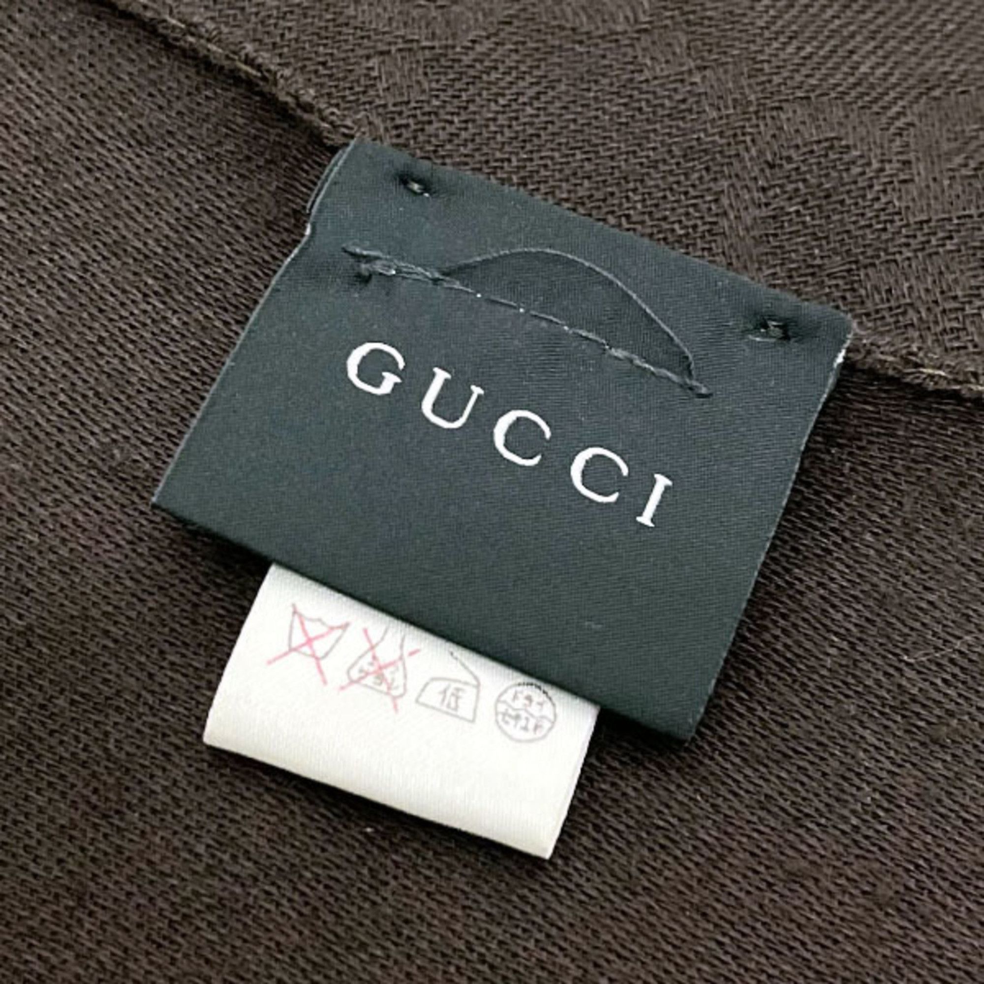 Gucci Gucci Stole GG Pattern Scarf Wool Silk Dark Brown 165904 GUCCI Shawl YY-14171 Size ONE SIZE - 5 Thumbnail