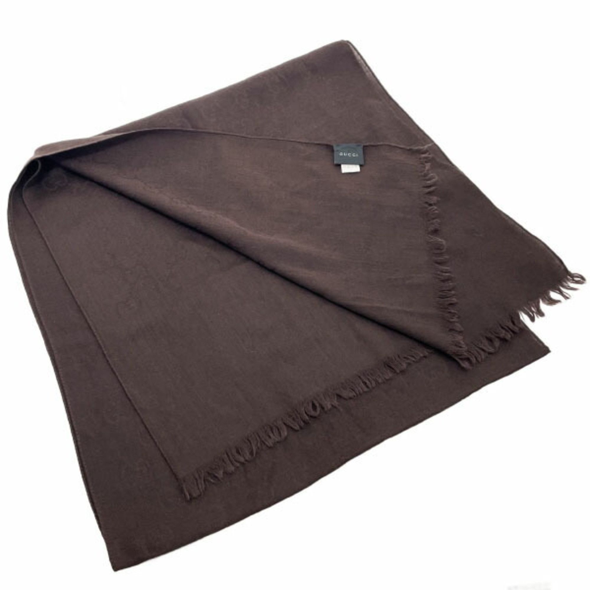Gucci Gucci Stole GG Pattern Scarf Wool Silk Dark Brown 165904 GUCCI Shawl YY-14171 Size ONE SIZE - 2 Thumbnail