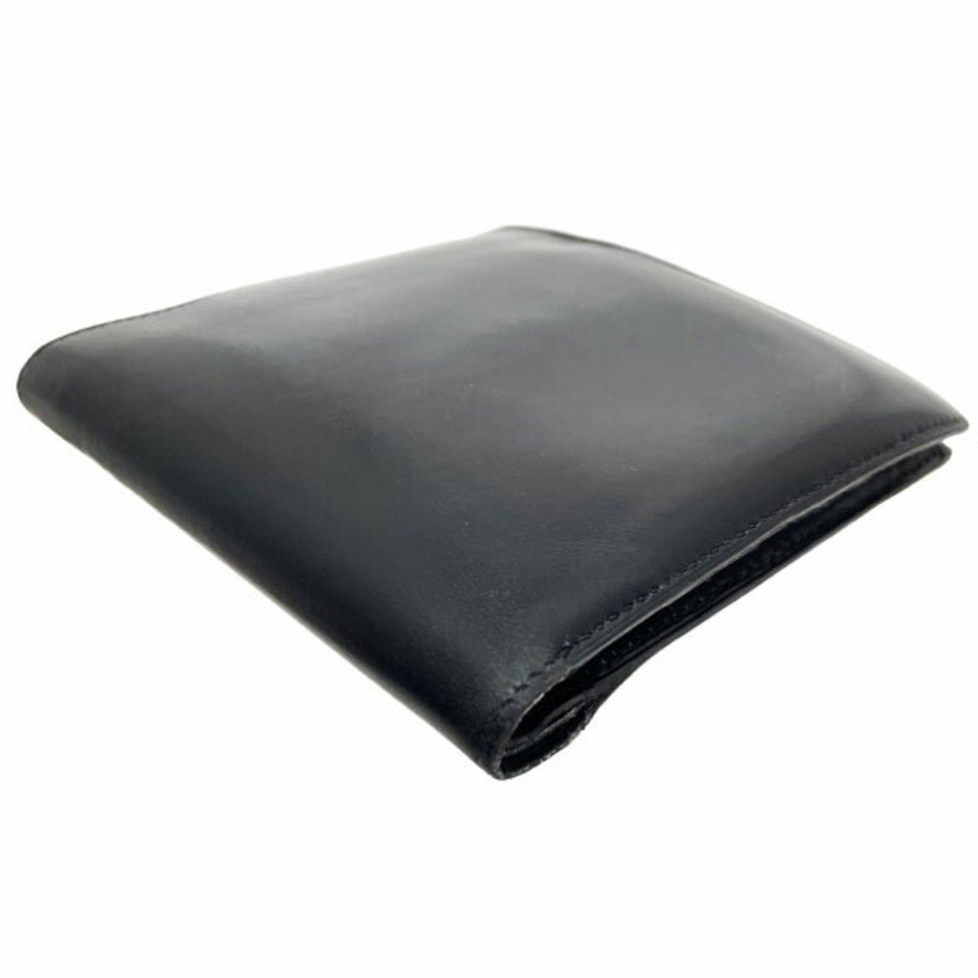 Hermes Hermes Wallet Bi-fold Leather Black HERMES ○E Engraved Compact ASK-14327 Size ONE SIZE - 5 Thumbnail