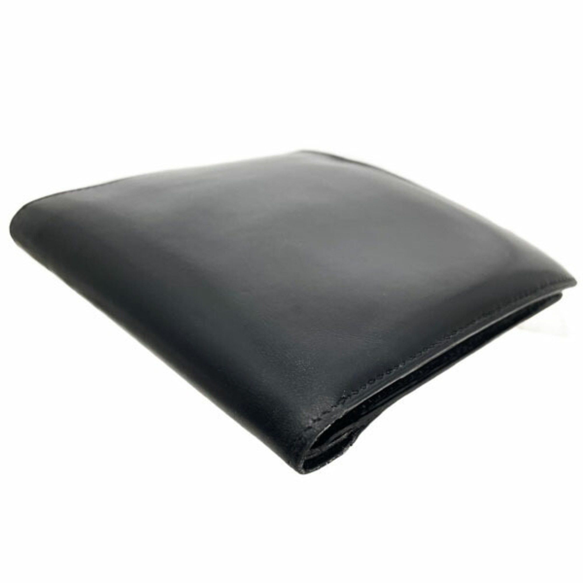 Hermes Hermes Wallet Bi-fold Leather Black HERMES ○E Engraved Compact ASK-14327 Size ONE SIZE - 4 Thumbnail