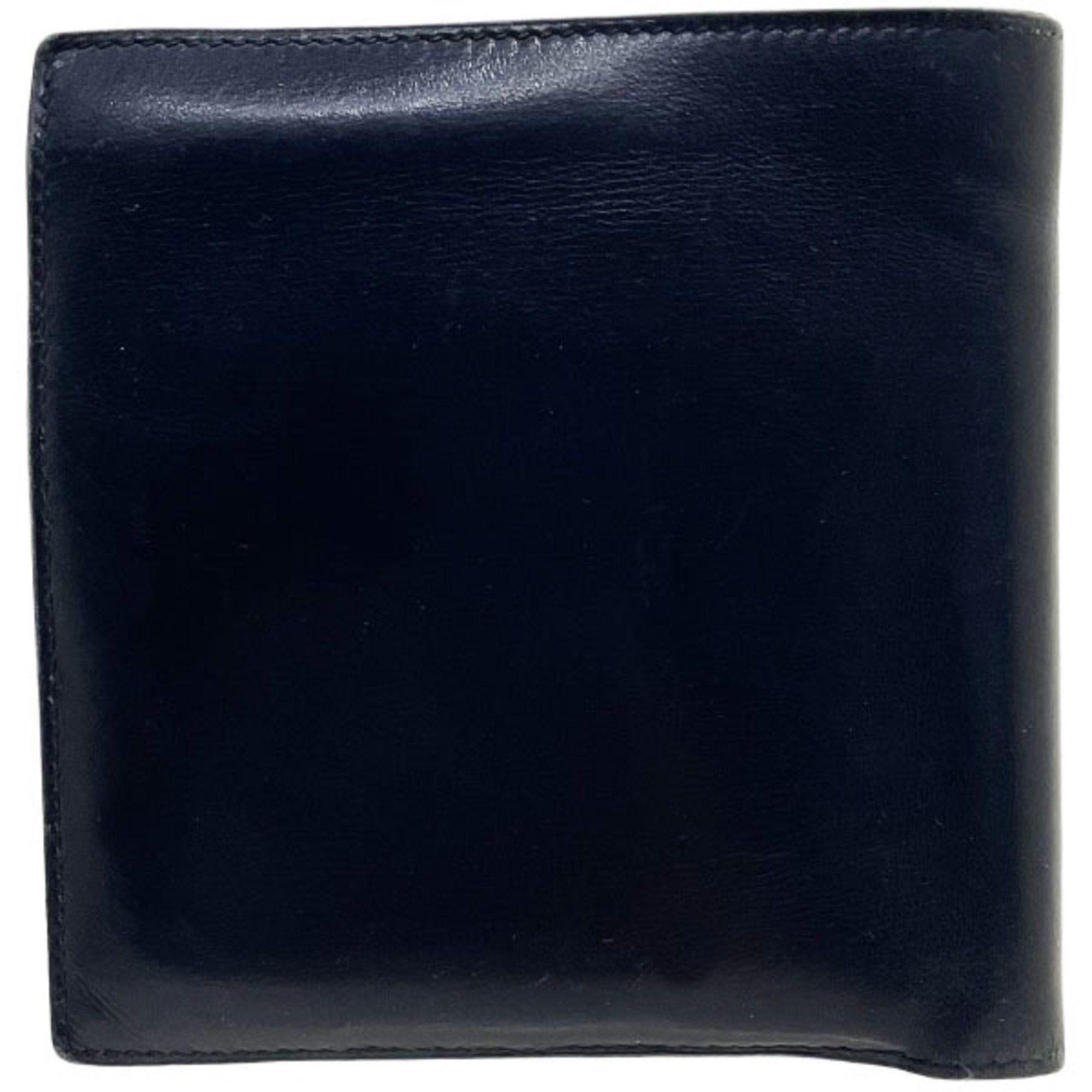 Hermes Hermes Wallet Bi-fold Leather Black HERMES ○E Engraved Compact ASK-14327 Size ONE SIZE - 2 Thumbnail