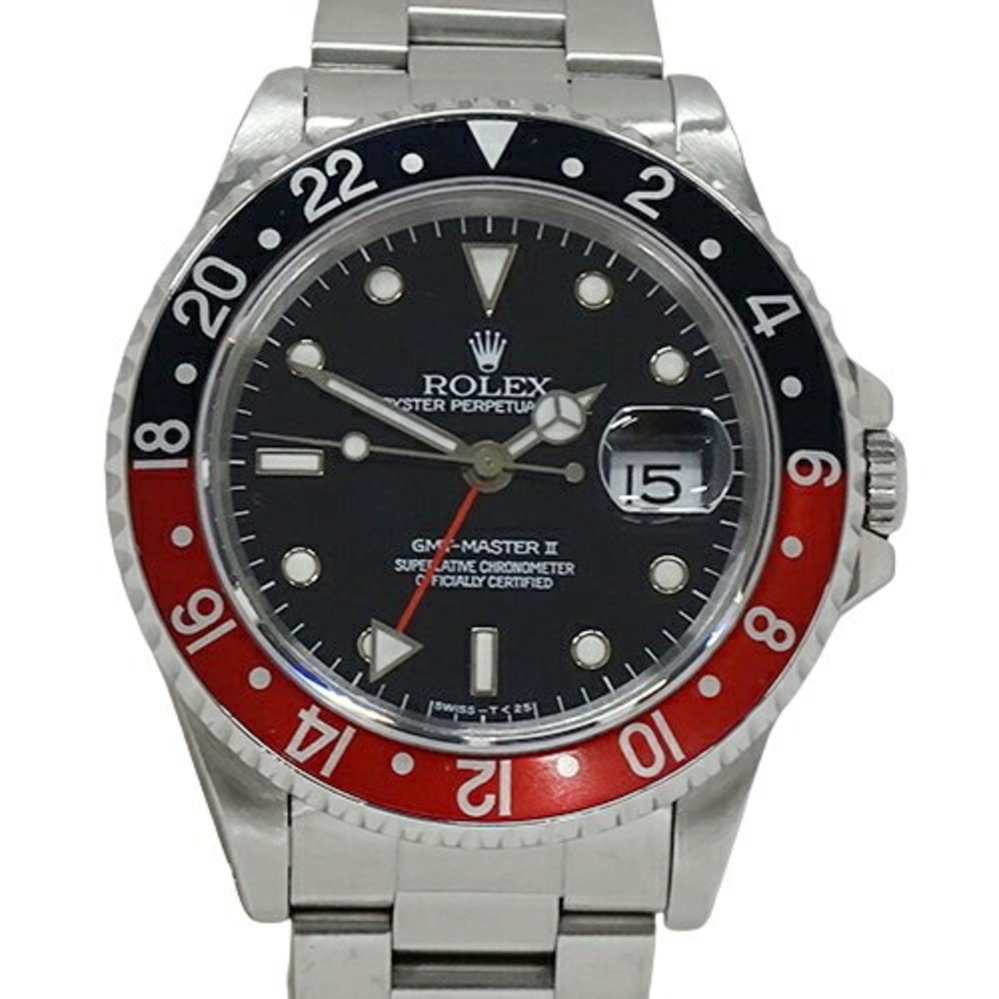 Rolex Rolex GMT Master II 16710 W number Wristwatch Men's Date Automatic AT Stainless Steel SS Silver Black Red Polished Size ONE SIZE - 3 Thumbnail