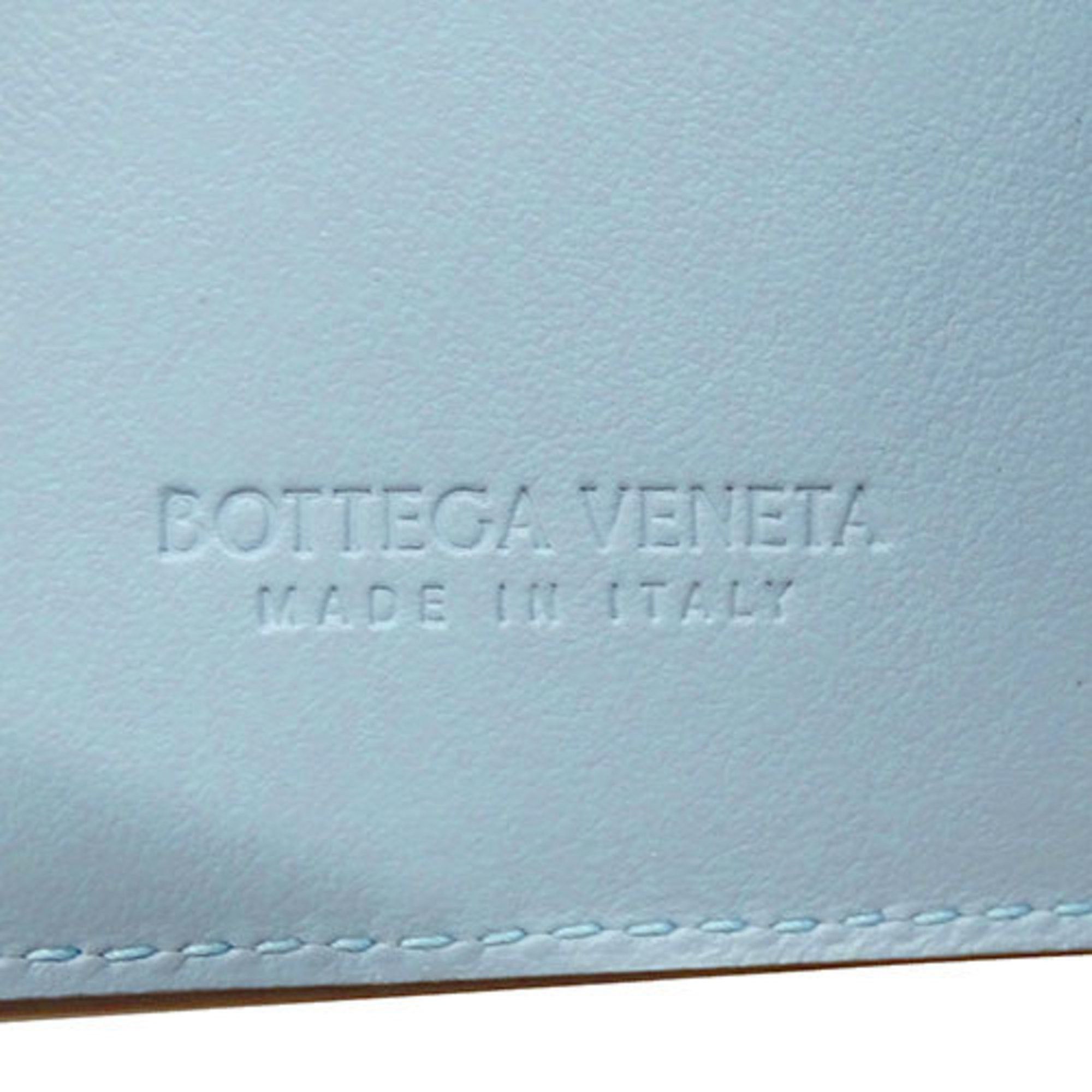 Bottega Veneta BOTTEGA VENETA Men's Wallet, Leather Cassette, Bi-fold Wallet with Money Clip, Gray, Light Blue, Bill Compartment Size ONE SIZE - 7 Thumbnail