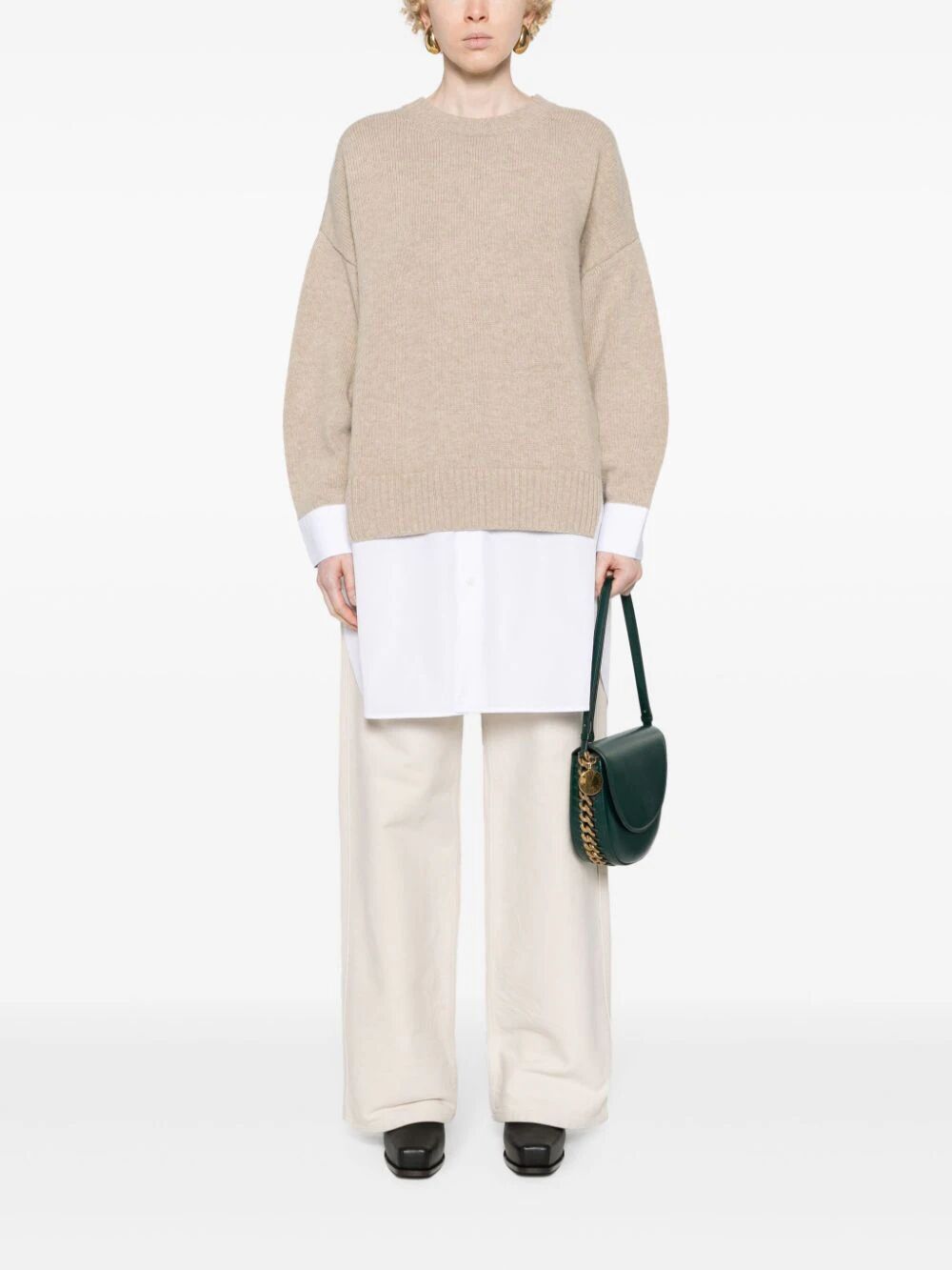 Stella McCartney MAGLIONE STRATIFICATO IN LANA E COTONE Size S / US 4 / IT 40 - 2 Thumbnail
