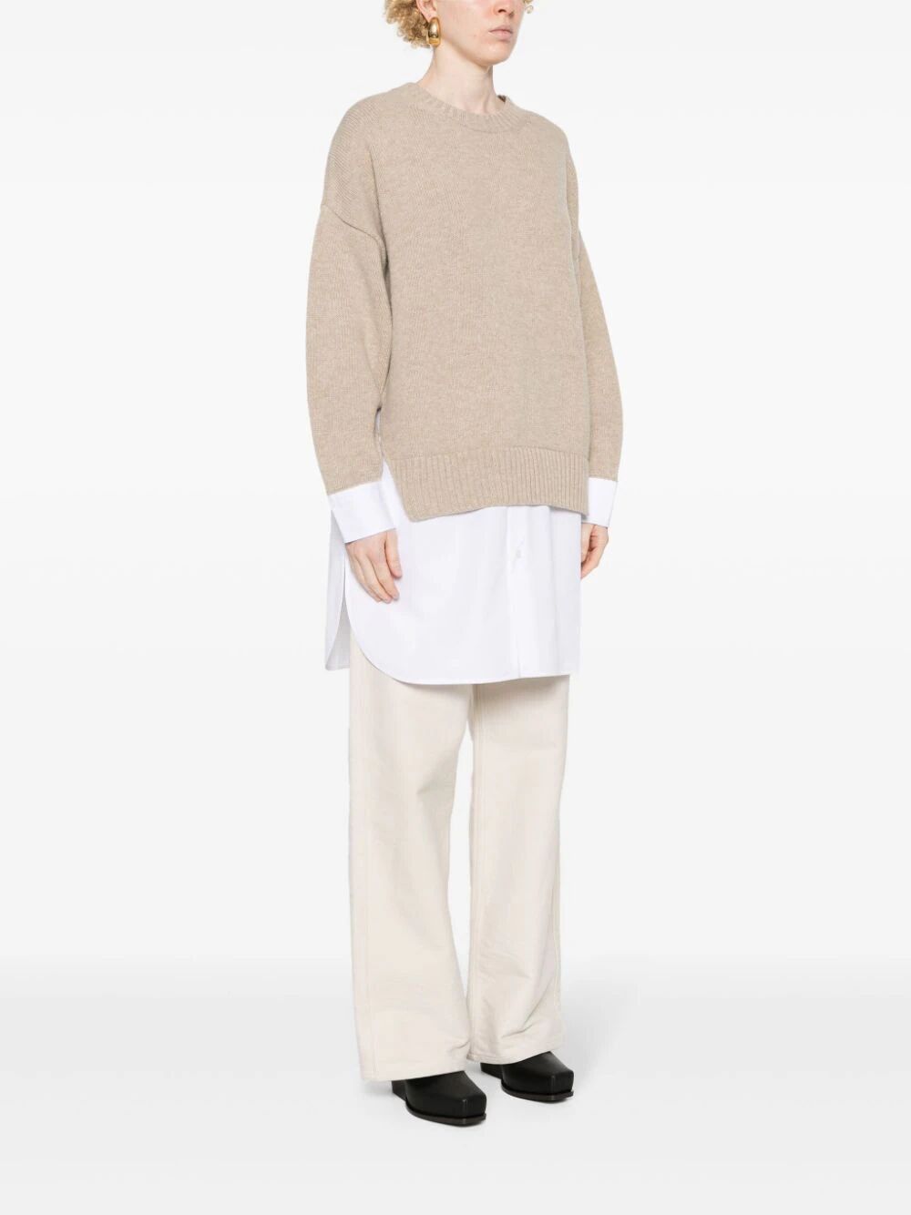 Stella McCartney MAGLIONE STRATIFICATO IN LANA E COTONE Size S / US 4 / IT 40 - 4 Thumbnail