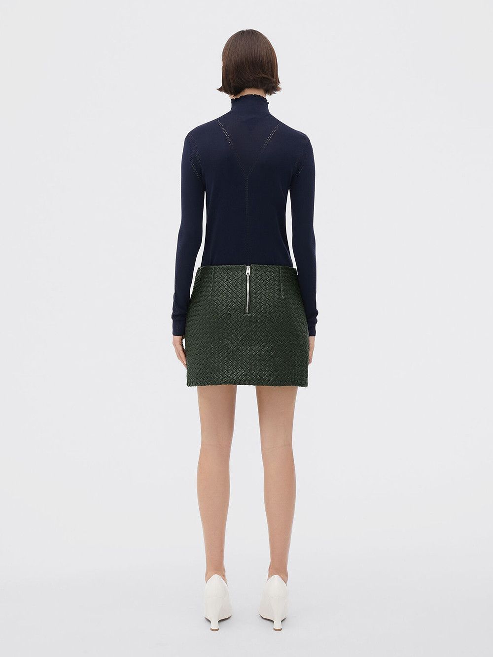 Bottega Veneta INTRECCIATO LEATHER MINI SKIRT Size 30" / US 8 / IT 44 - 3 Thumbnail