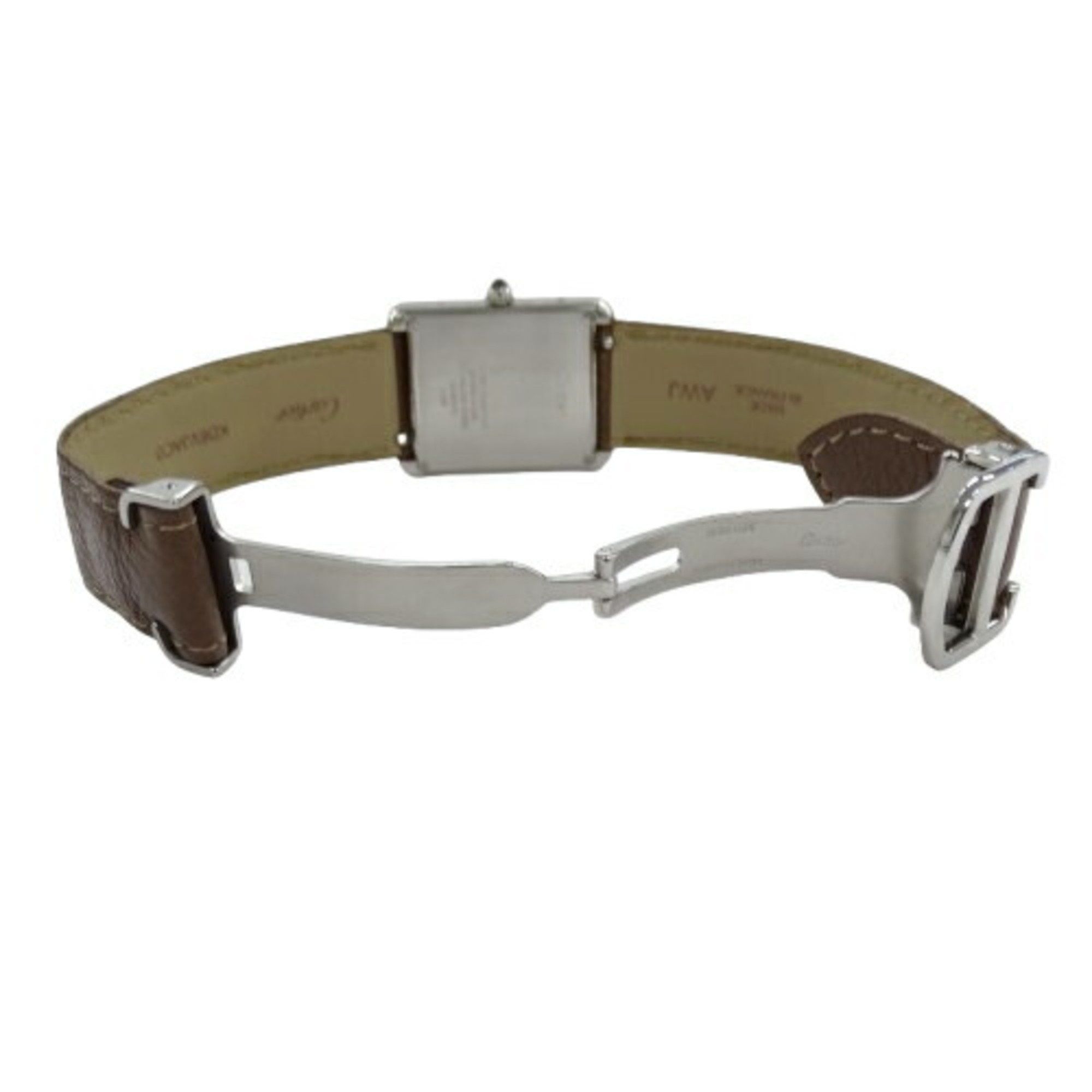 Cartier Cartier Tank Solo LM Men's Watch Quartz Stainless Steel Leather WSTA0028 Silver Brown Square Polished Size ONE SIZE - 5 Thumbnail