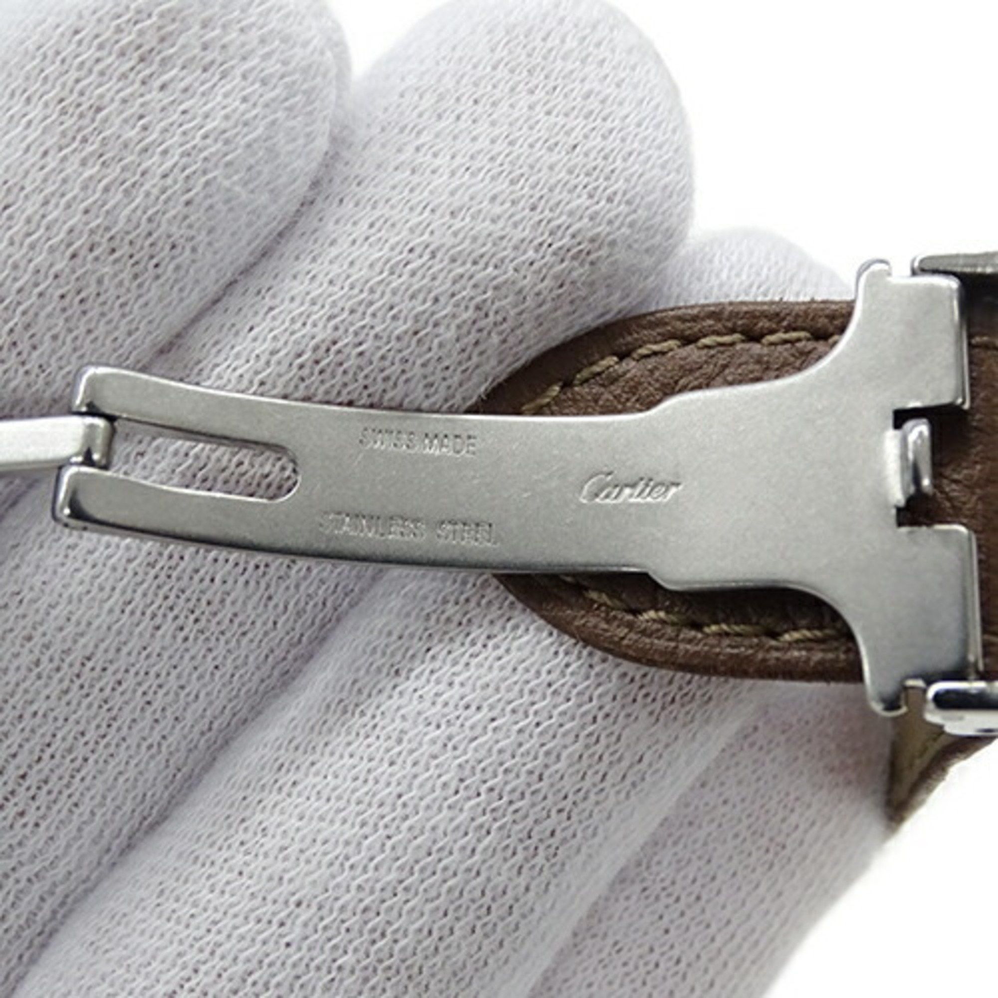 Cartier Cartier Tank Solo LM Men's Watch Quartz Stainless Steel Leather WSTA0028 Silver Brown Square Polished Size ONE SIZE - 10 Thumbnail