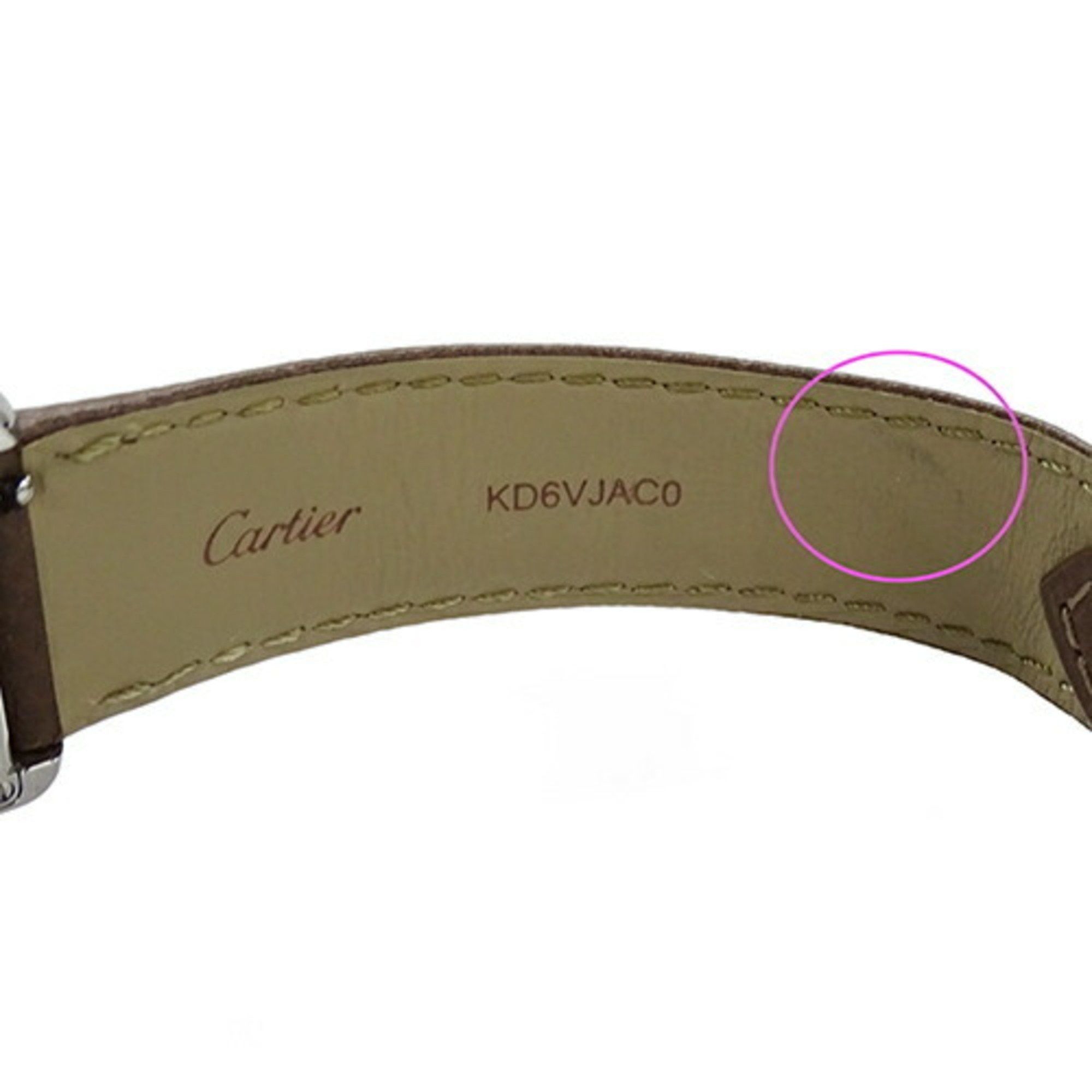 Cartier Cartier Tank Solo LM Men's Watch Quartz Stainless Steel Leather WSTA0028 Silver Brown Square Polished Size ONE SIZE - 11 Thumbnail