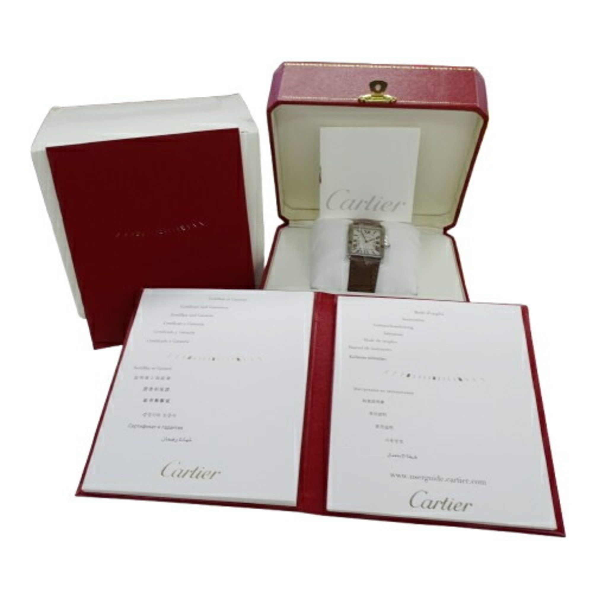 Cartier Cartier Tank Solo LM Men's Watch Quartz Stainless Steel Leather WSTA0028 Silver Brown Square Polished Size ONE SIZE - 8 Thumbnail