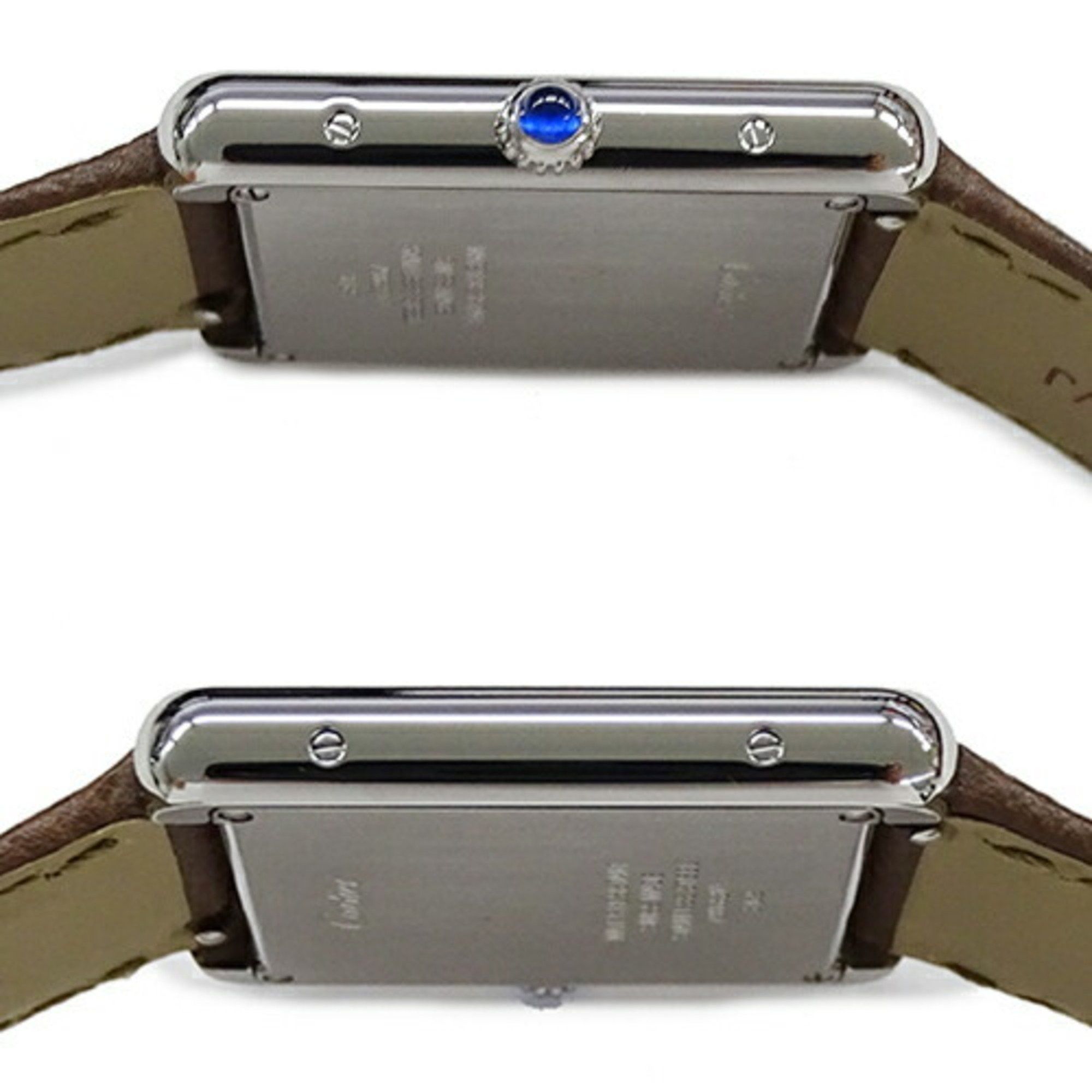 Cartier Cartier Tank Solo LM Men's Watch Quartz Stainless Steel Leather WSTA0028 Silver Brown Square Polished Size ONE SIZE - 4 Thumbnail