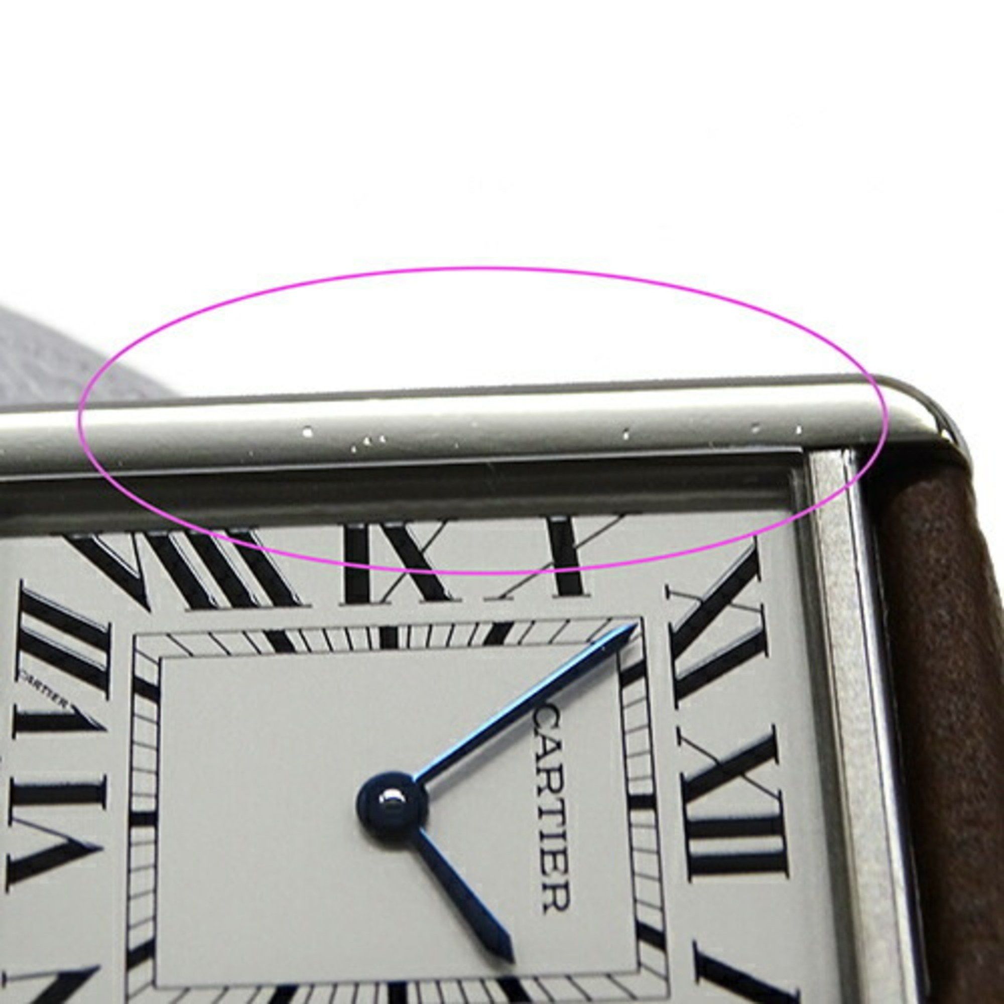 Cartier Cartier Tank Solo LM Men's Watch Quartz Stainless Steel Leather WSTA0028 Silver Brown Square Polished Size ONE SIZE - 14 Thumbnail