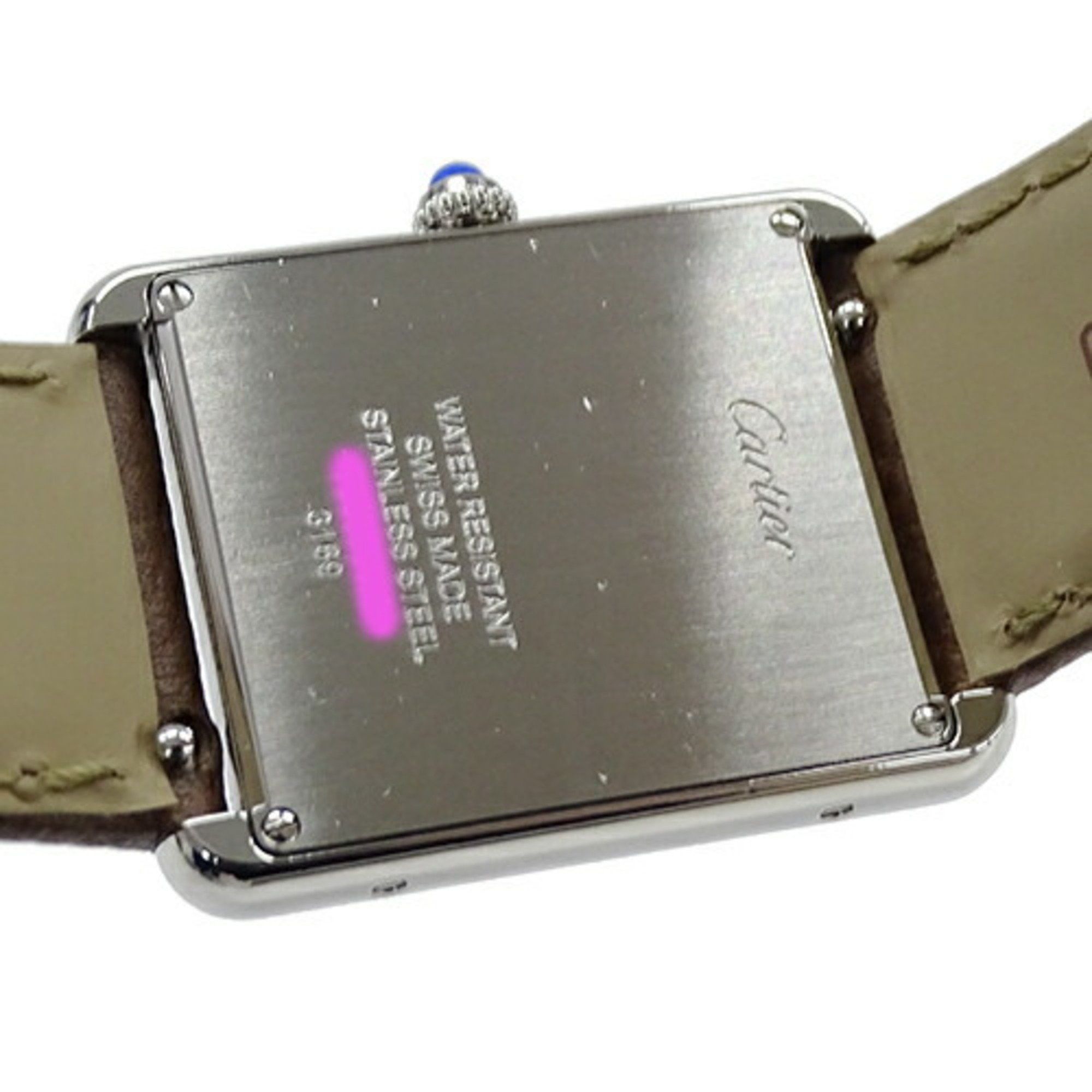 Cartier Cartier Tank Solo LM Men's Watch Quartz Stainless Steel Leather WSTA0028 Silver Brown Square Polished Size ONE SIZE - 7 Thumbnail