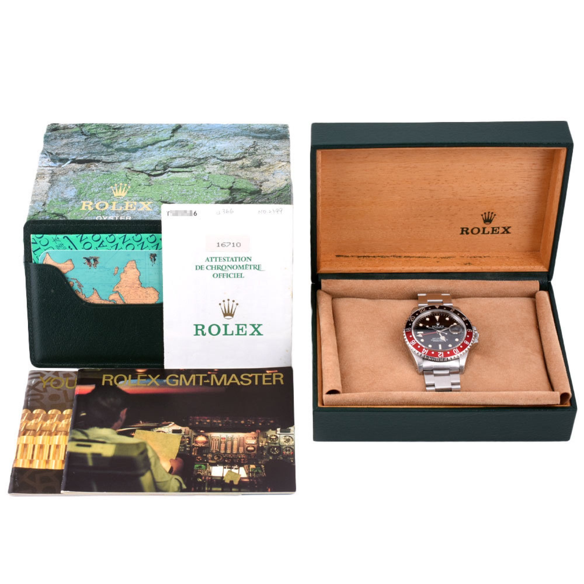 Rolex Rolex 16710 GMT Master II T series (manufactured in 1996) Automatic watch, black dial, black, red, cork, all tritium, men's Size ONE SIZE - 10 Thumbnail
