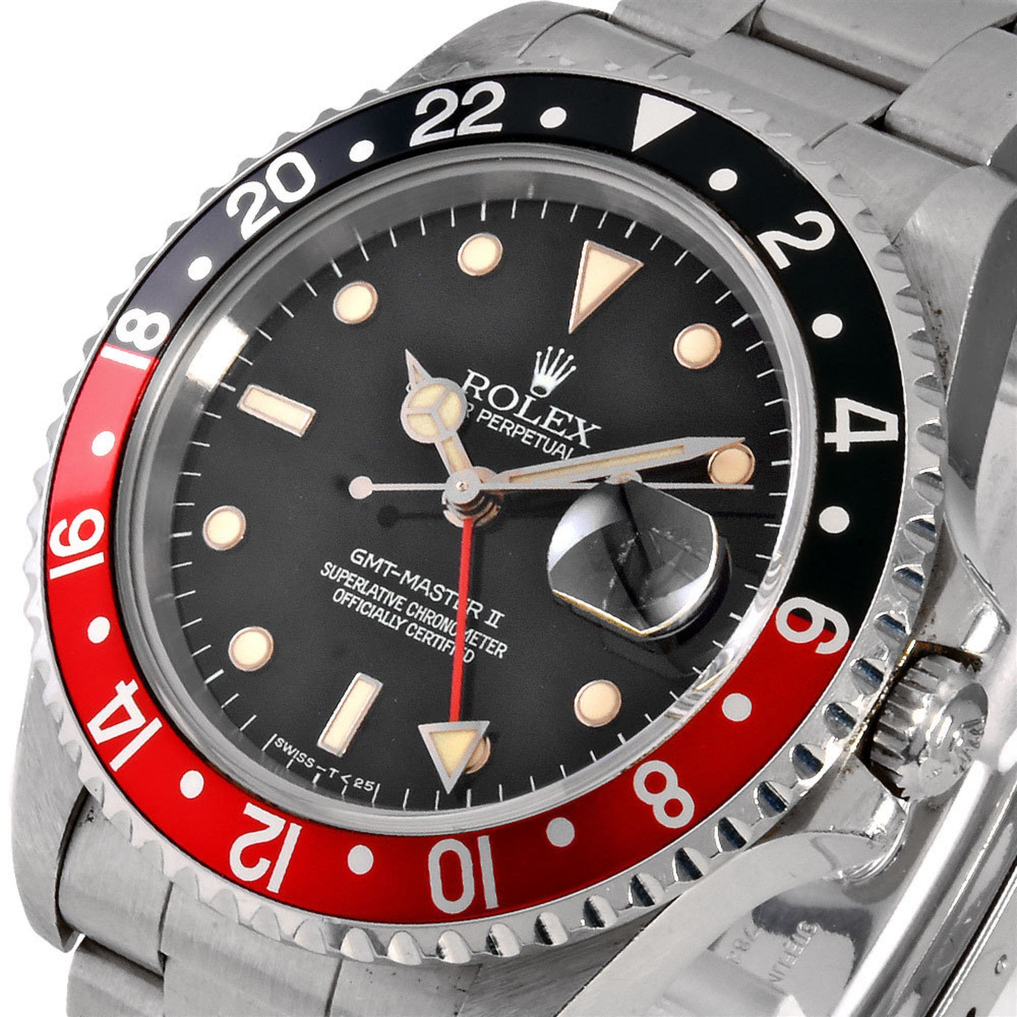 Rolex Rolex 16710 GMT Master II T series (manufactured in 1996) Automatic watch, black dial, black, red, cork, all tritium, men's Size ONE SIZE - 7 Thumbnail