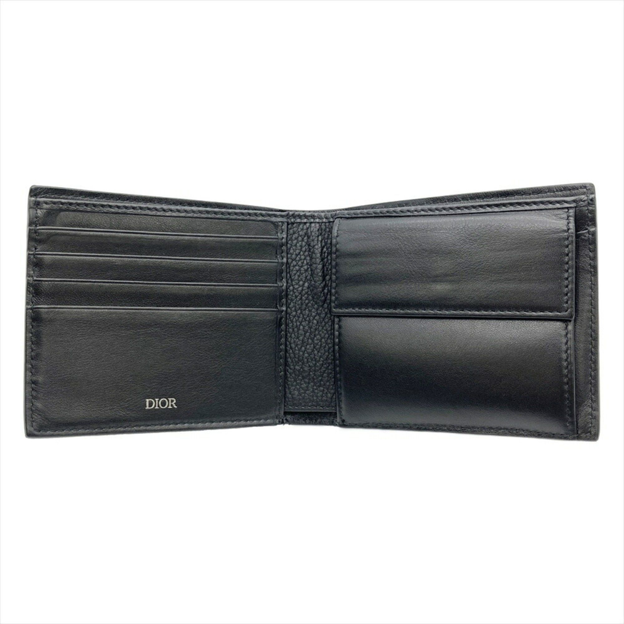 Christian Dior Monsieur Dior Homme Icon Wallet Bi-fold Grained Calf Leather Black Size ONE SIZE - 4 Thumbnail