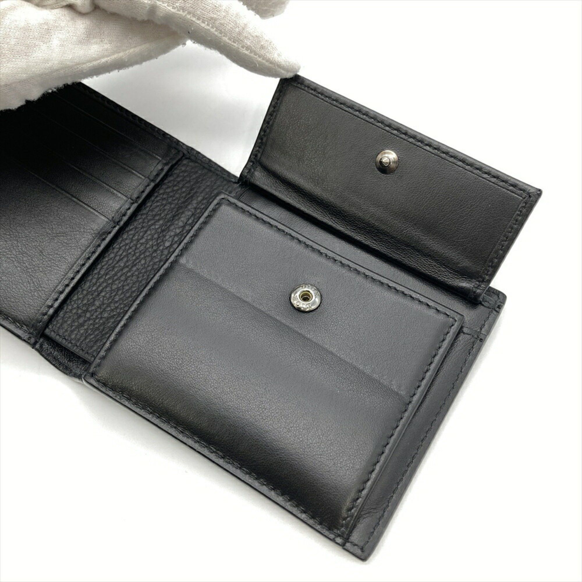 Christian Dior Monsieur Dior Homme Icon Wallet Bi-fold Grained Calf Leather Black Size ONE SIZE - 8 Thumbnail