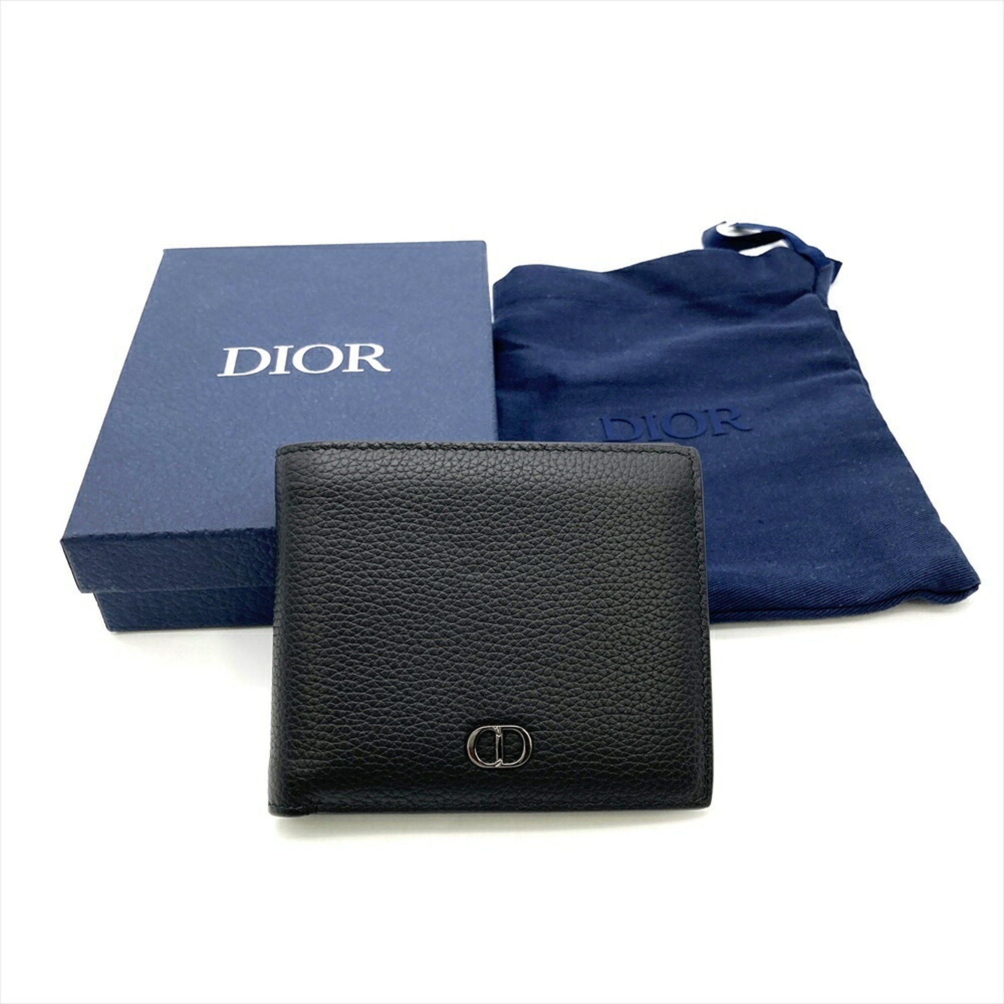 Christian Dior Monsieur Dior Homme Icon Wallet Bi-fold Grained Calf Leather Black Size ONE SIZE - 10 Thumbnail