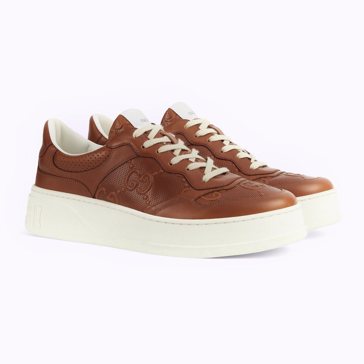 Gucci Gucci GG Leather Sneakers SIZE 7.5 Size ONE SIZE - 2 Thumbnail