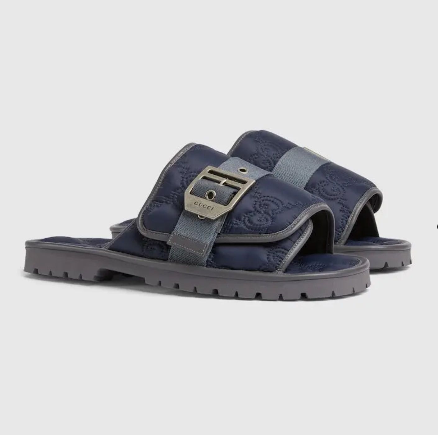 Gucci Gucci GG Buckle Nylon Slide Sandals SIZE 9 Size ONE SIZE - 2 Thumbnail