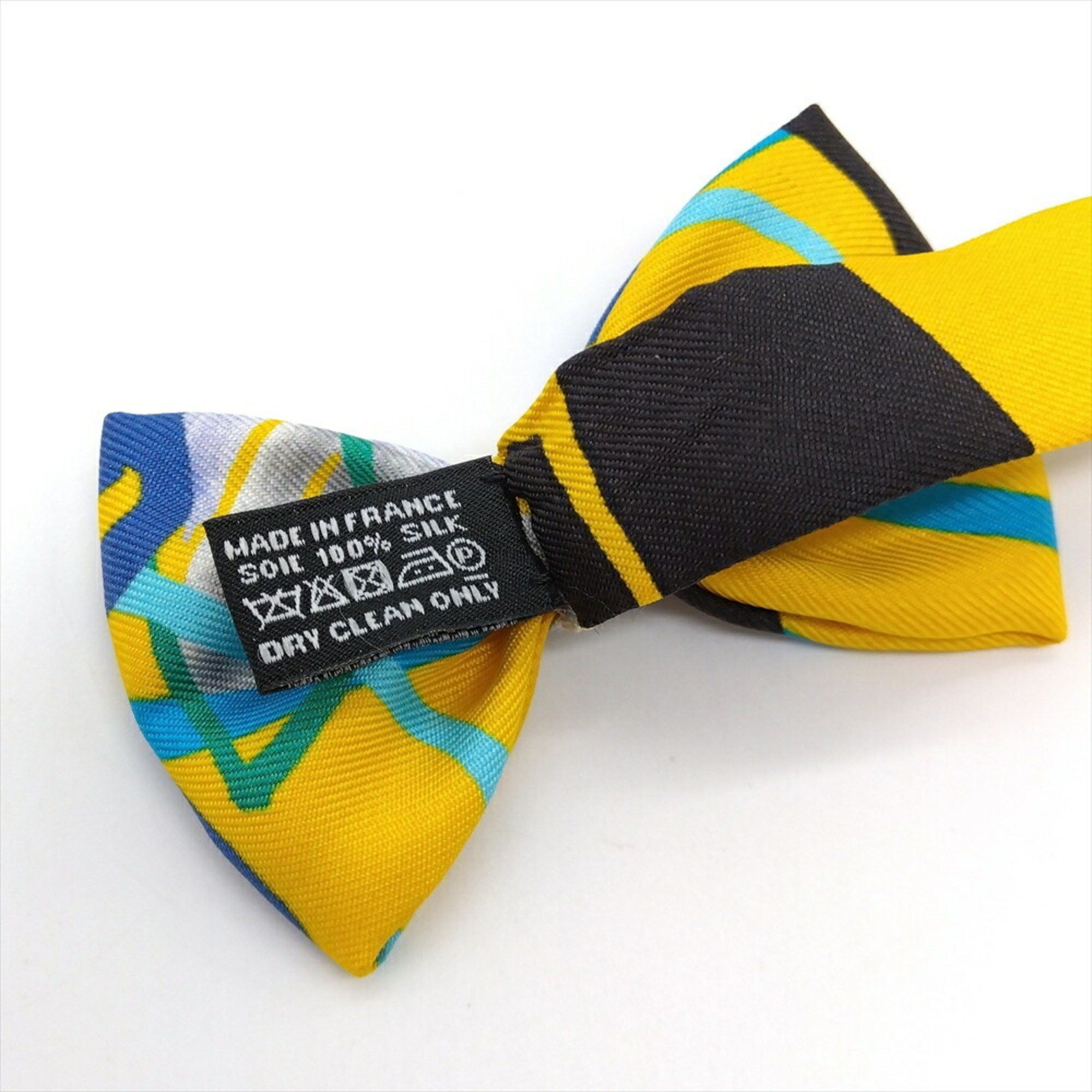 Hermes Hermes Nouveau Papillon Necktie Silk Yellow Bow Tie Ribbon Size ONE SIZE - 4 Thumbnail