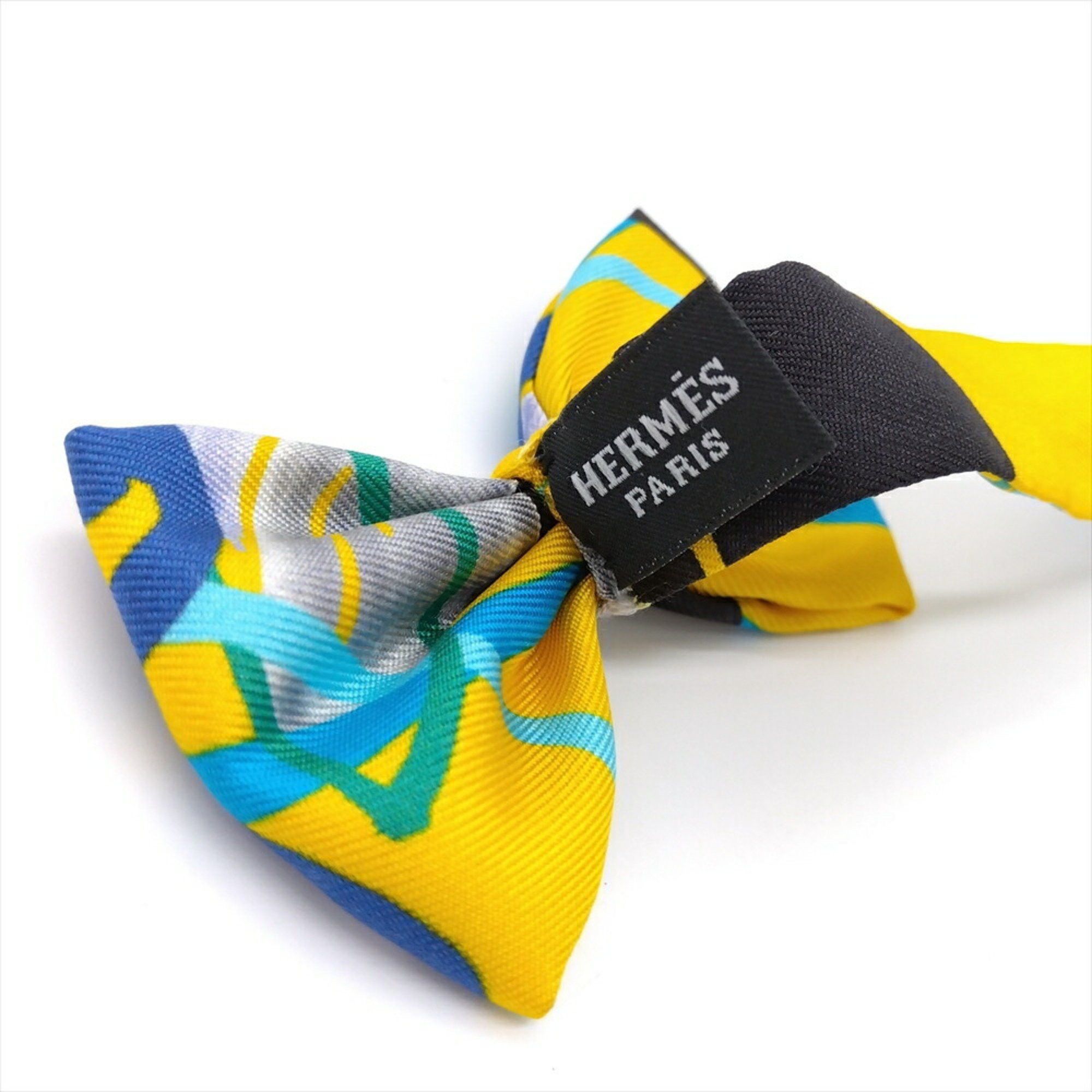 Hermes Hermes Nouveau Papillon Necktie Silk Yellow Bow Tie Ribbon Size ONE SIZE - 3 Thumbnail