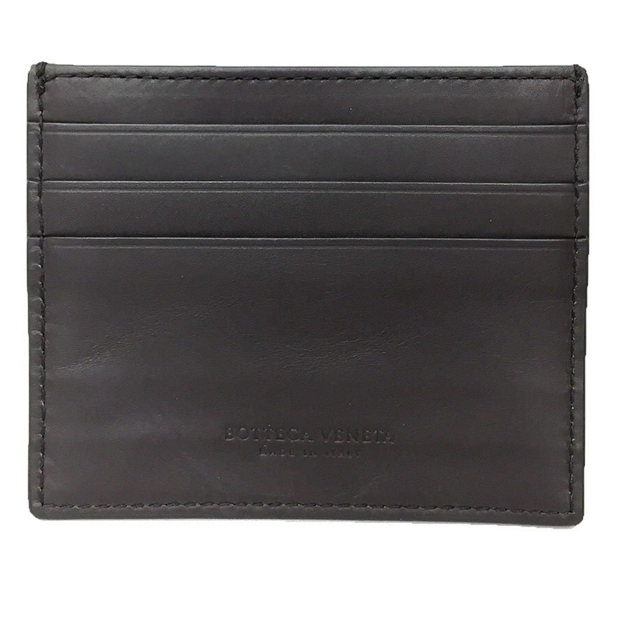 Bottega Veneta BOTTEGA VENETA Business Card Holder Case Dark Brown Leather Bottega Wallet Size ONE SIZE - 2 Thumbnail