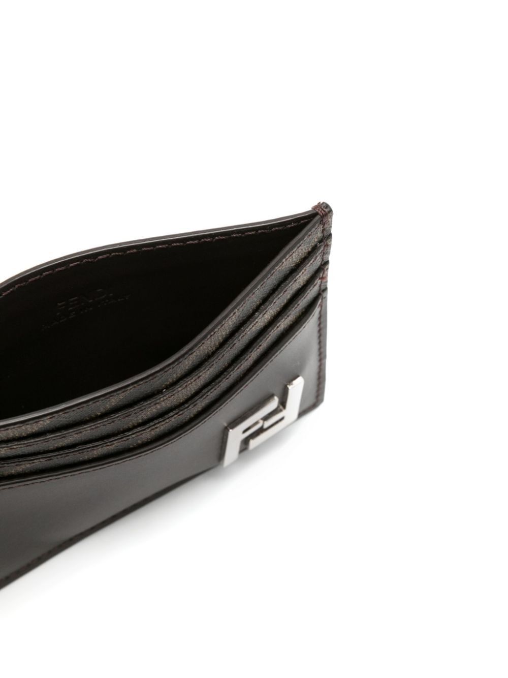 Fendi LEATHER AND FF CANVAS SQUARED CARD HOLDER Size ONE SIZE - 3 Thumbnail