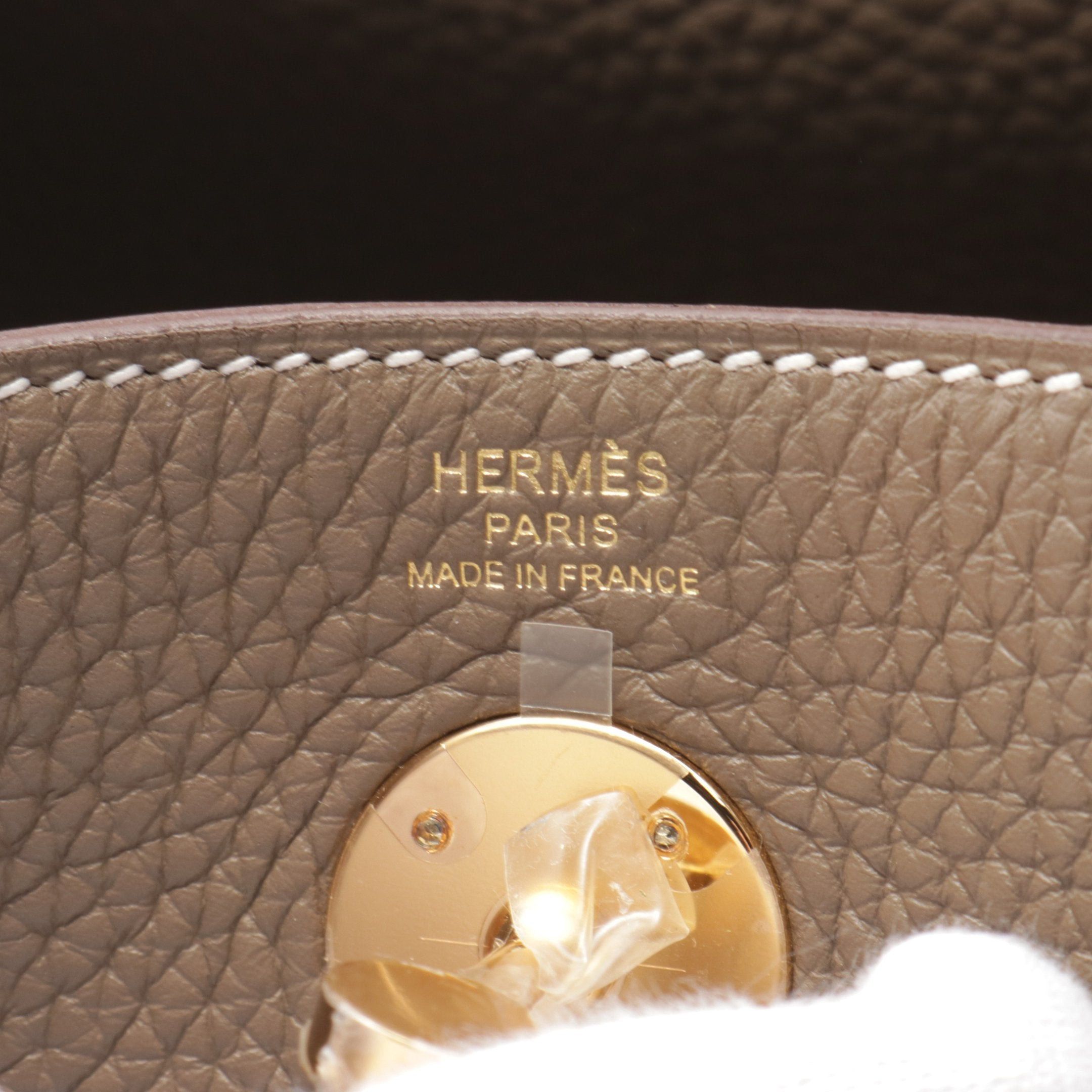 Hermes Hermes Lindy 26 Etoupe Shoulder Bag Clemence Leather Gray Brown Gold Hardware Double Engraved Size ONE SIZE - 4 Thumbnail